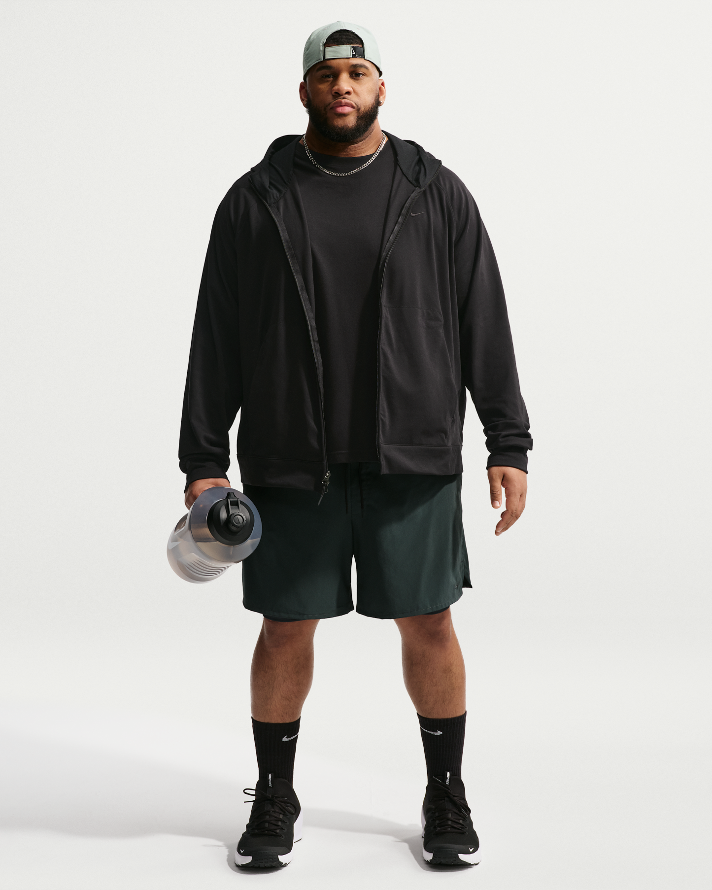 Nike Primary NanoKnit Men's Dri-FIT UV Protection Full-Zip Performance Hoodie - Black/Black - View 9