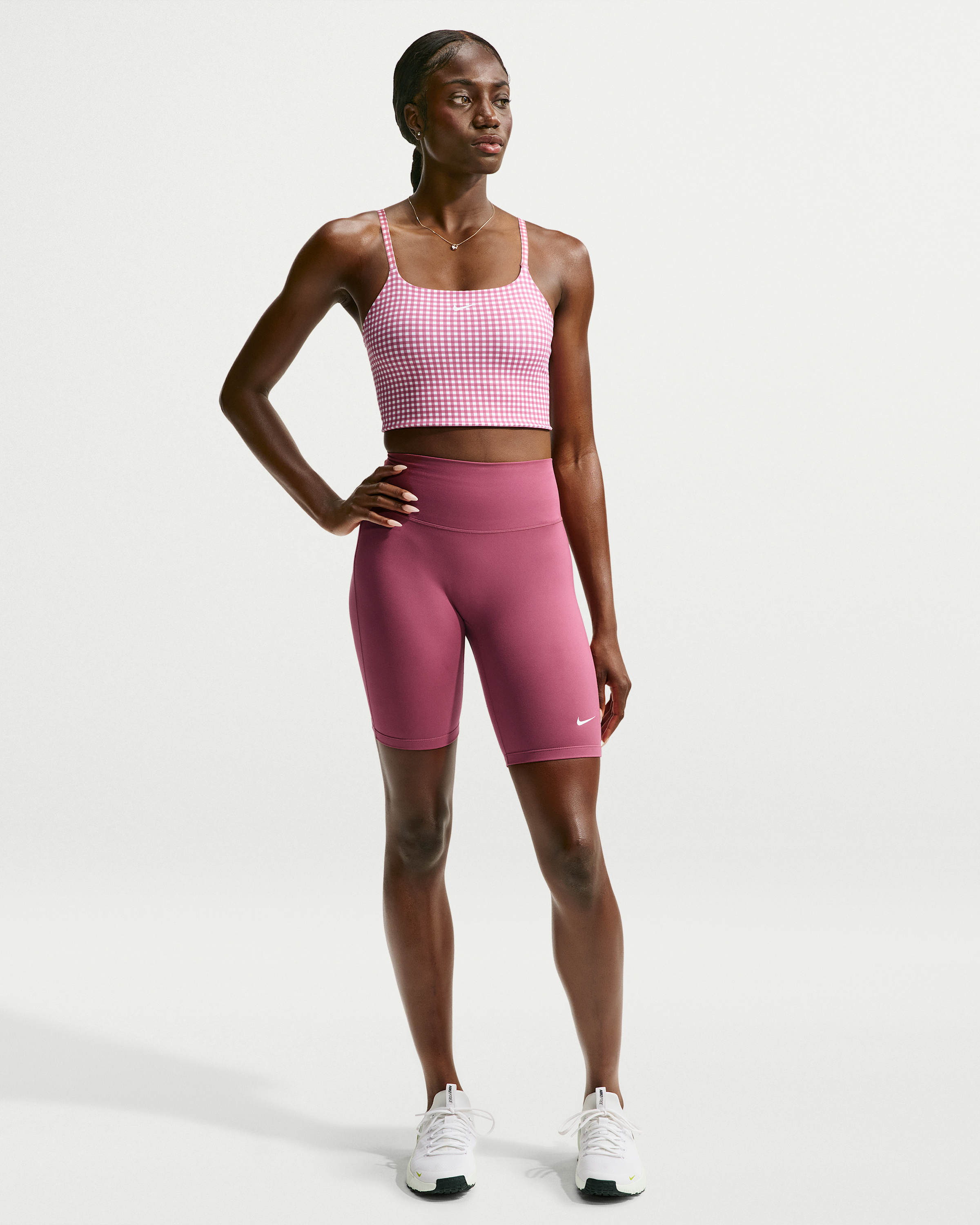 Nike One Women's High-Waisted 20.5cm (approx.) Biker Shorts - Pink Smoke/White - View 1