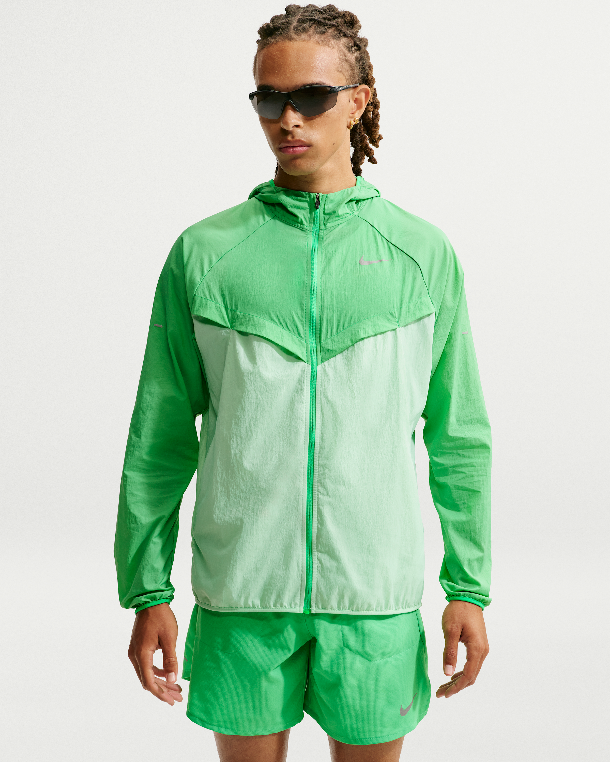 Nike Stride Men's Repel UV Running Jacket - Green Spark/Cucumber Calm - View 1
