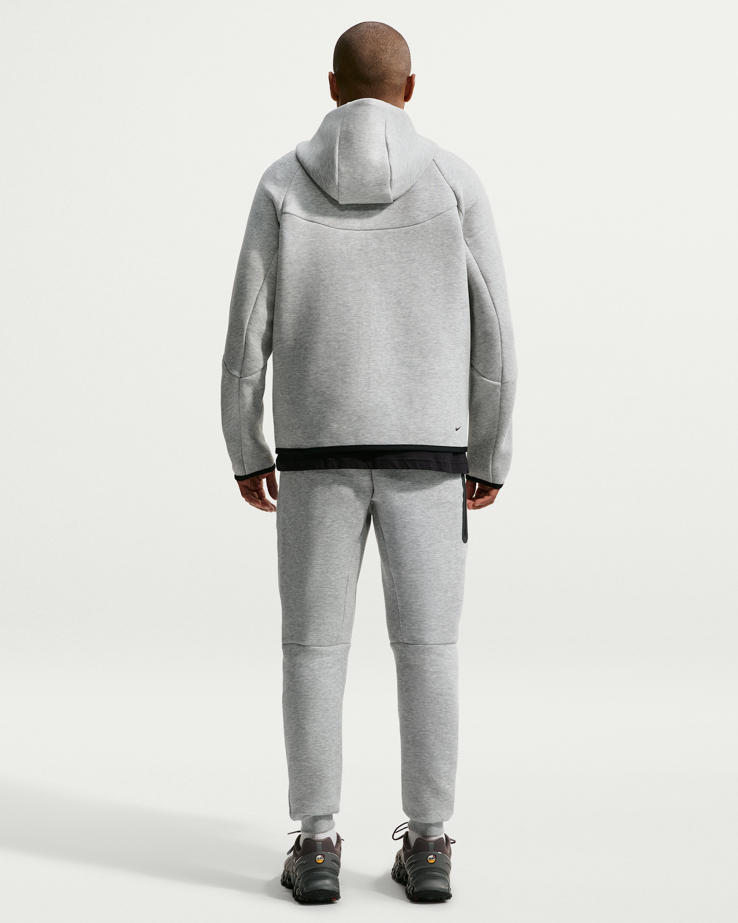 Nike Tech Men's Fleece Joggers - Dark Grey Heather/Black - View 5