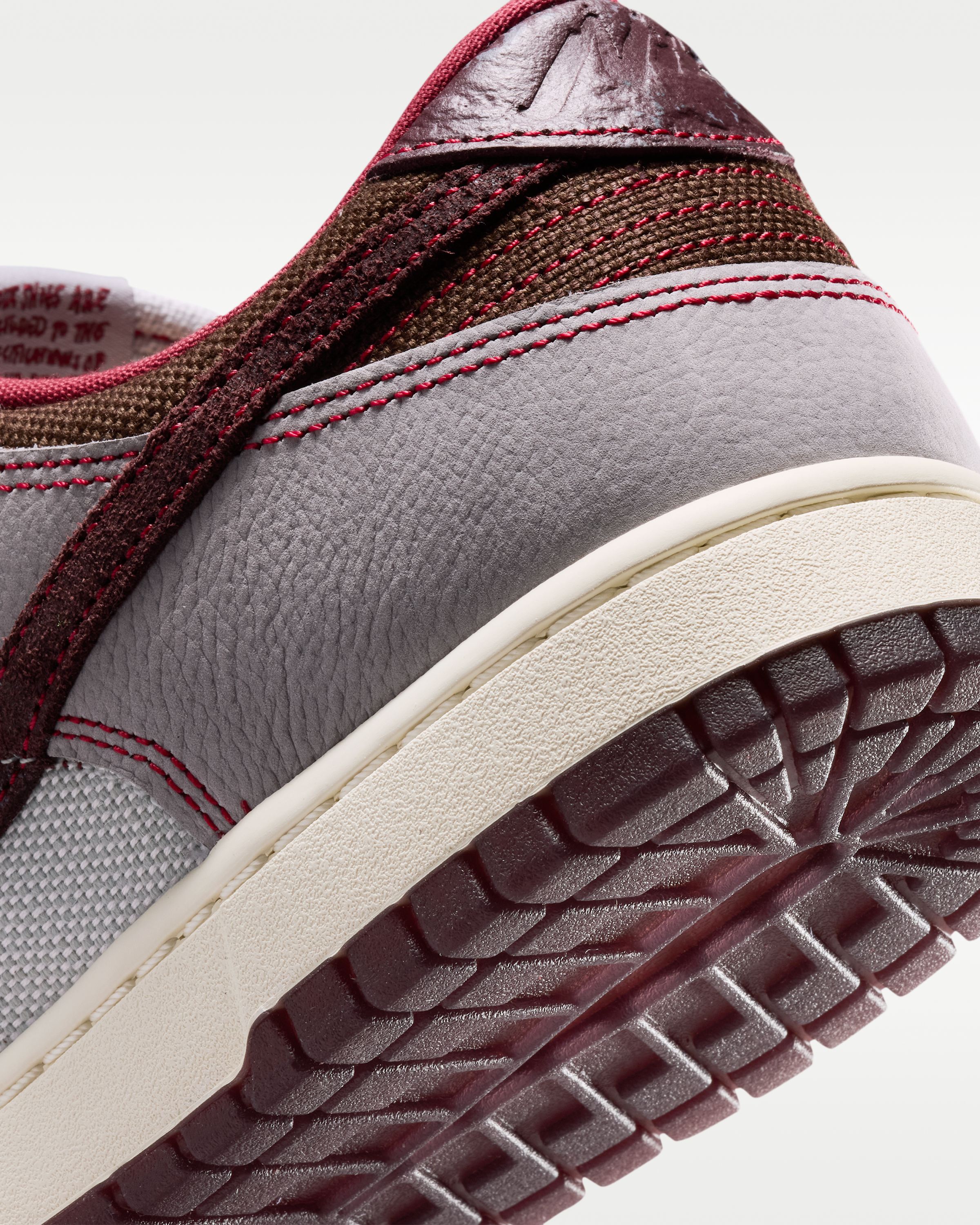 Nike Dunk Low Retro SE Men's Shoes - Pure Platinum/Wolf Grey/Team Red/Burgundy Crush - View 8