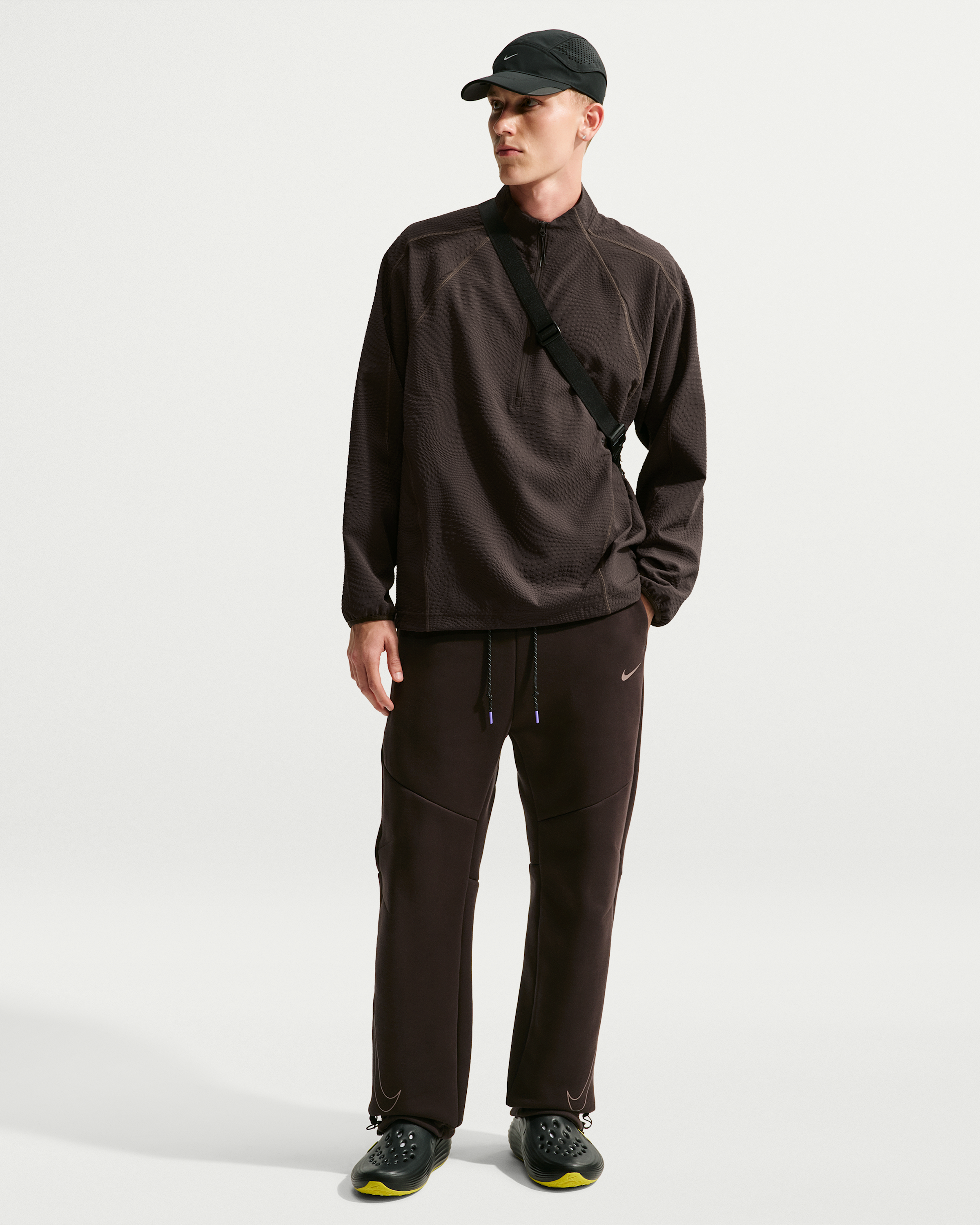 Nike Tech Men's Open-Hem Fleece Trousers - Shadow Brown - View 1