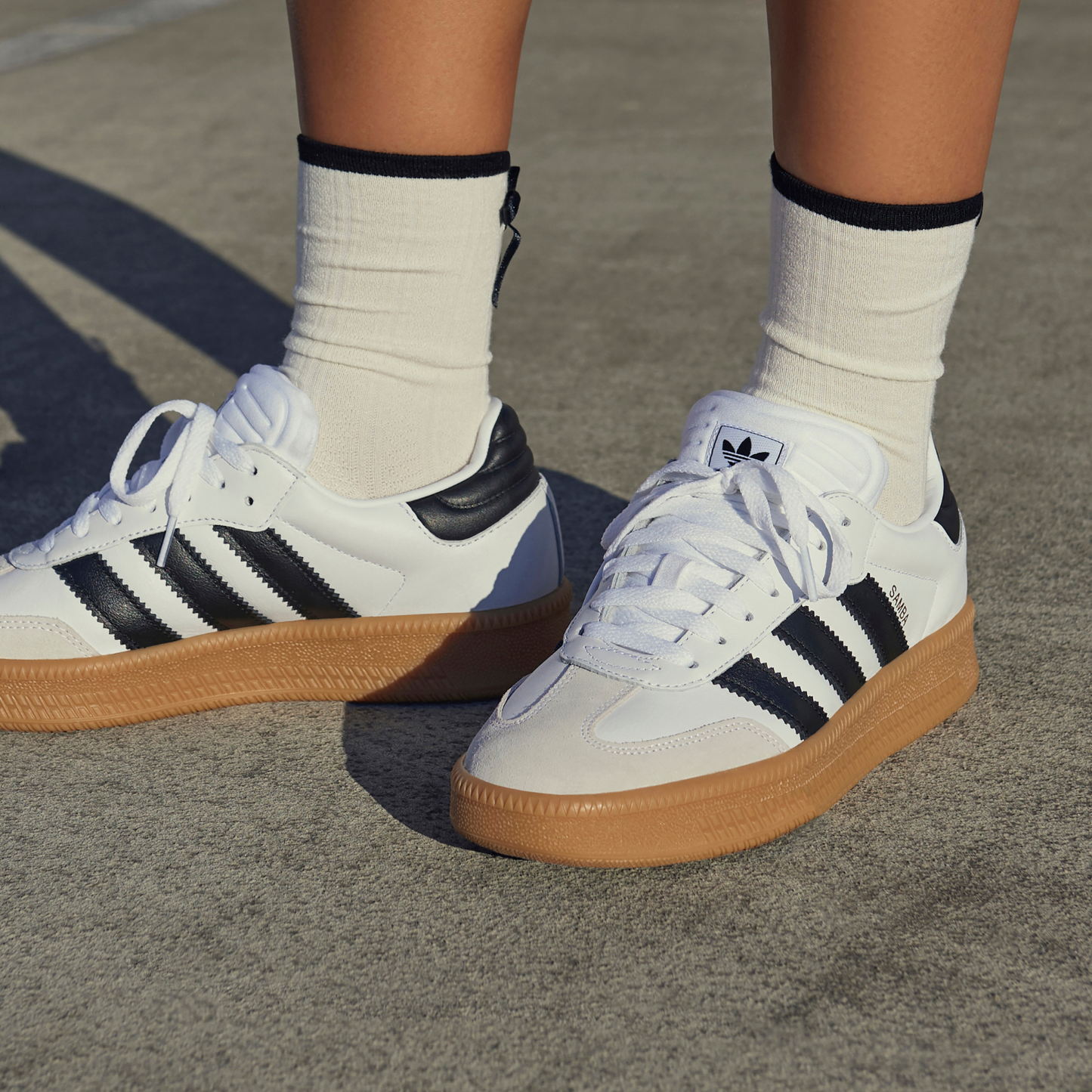 adidas Samba XLG Shoes - Cloud White / Core Black / Gum - View 4