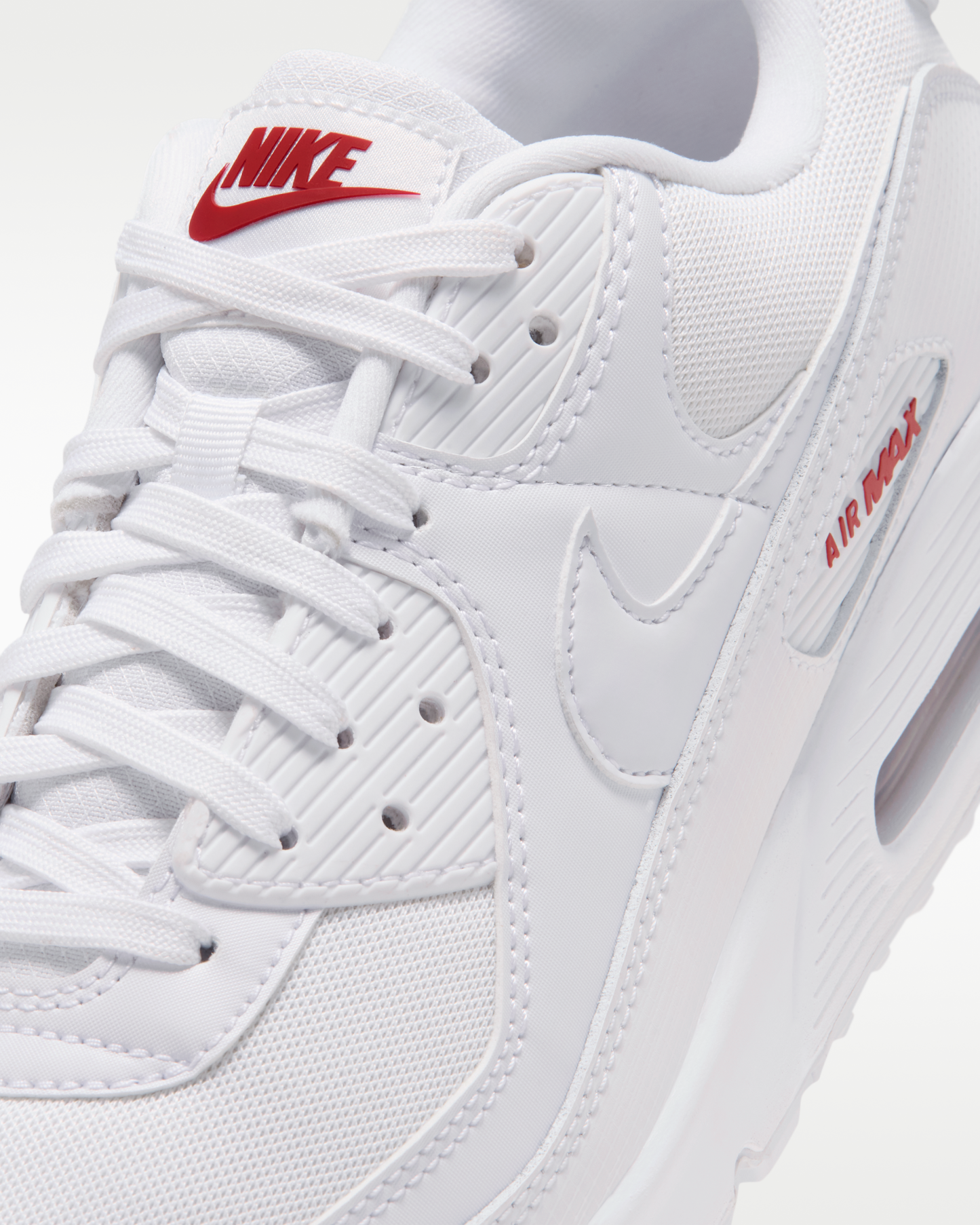 Nike Air Max 90 Men's Shoes - White/Tough Red/White - View 7
