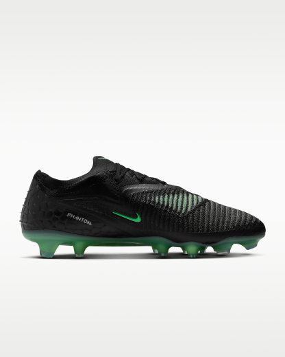 Nike Phantom 6 Low Elite Firm-Ground Football Boot - Black/Black/Illusion Green - View 3