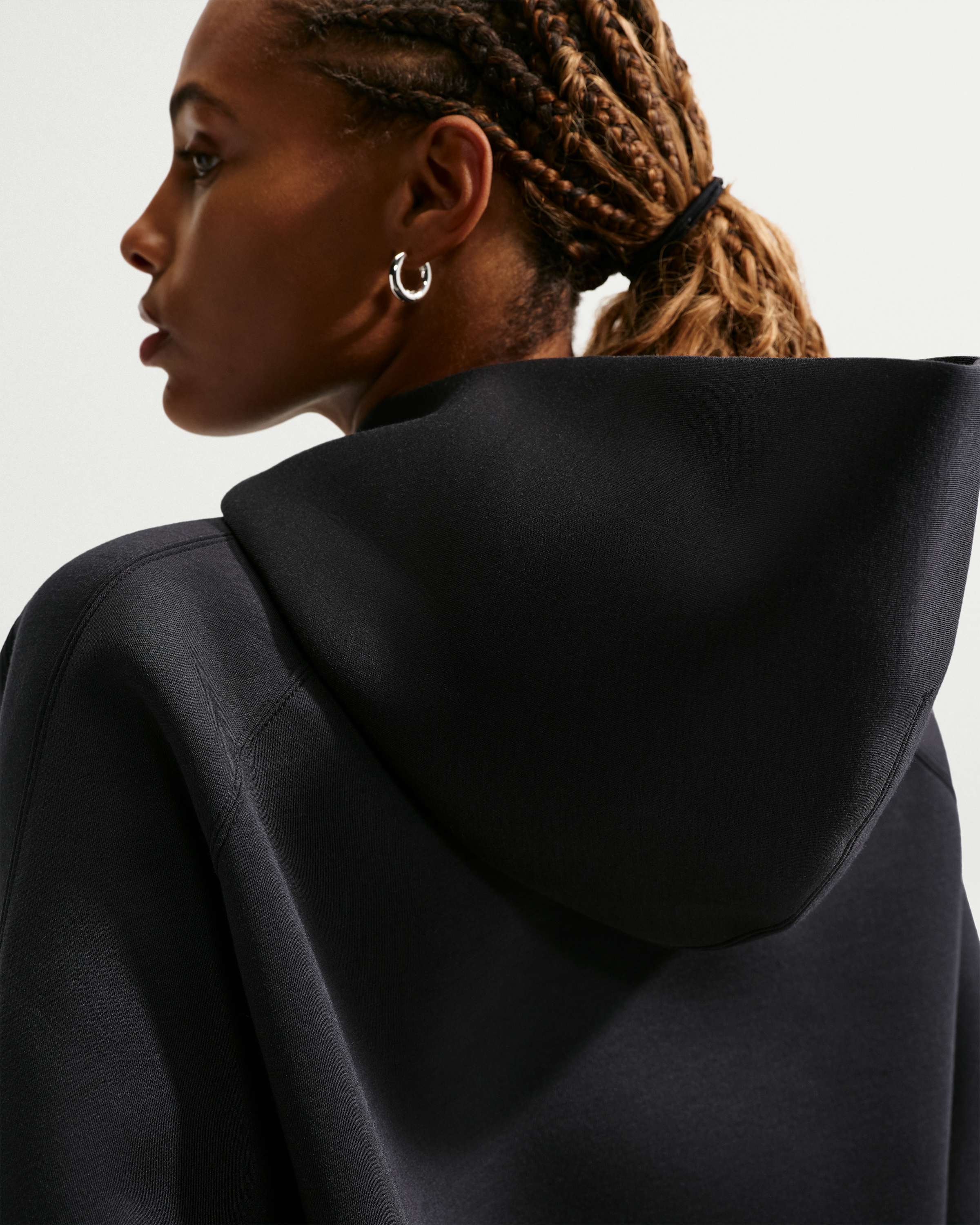 Nike Article Fleece Women's Oversized Hoodie - Black/Black/Black - View 2