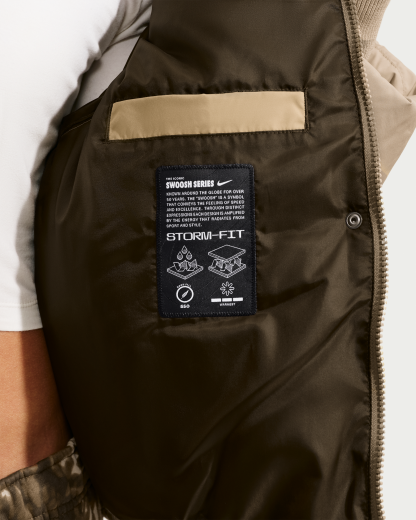 Nike Sportswear Swoosh Series Women's Loose Storm-FIT Hooded Down Jacket - Parachute Beige/Dark Hazel/Parachute Beige - View 6