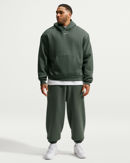 Nike Solo Fleece Men's Cuffed Trousers - Camo Green/Sail - View 7