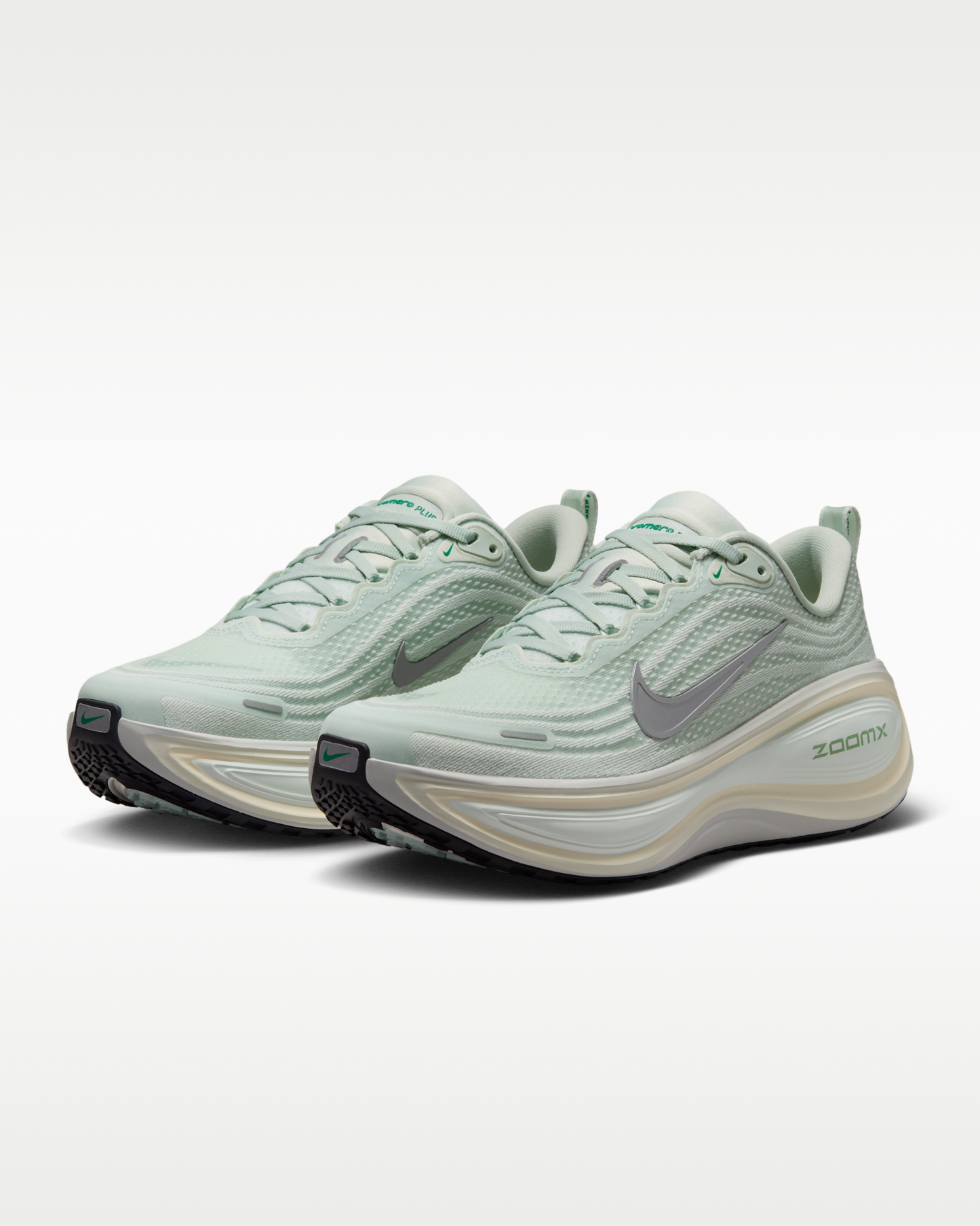 Nike Vomero Plus Women's Road Running Shoes - Light Silver/Barely Green/Sea Glass/Metallic Silver - View 5
