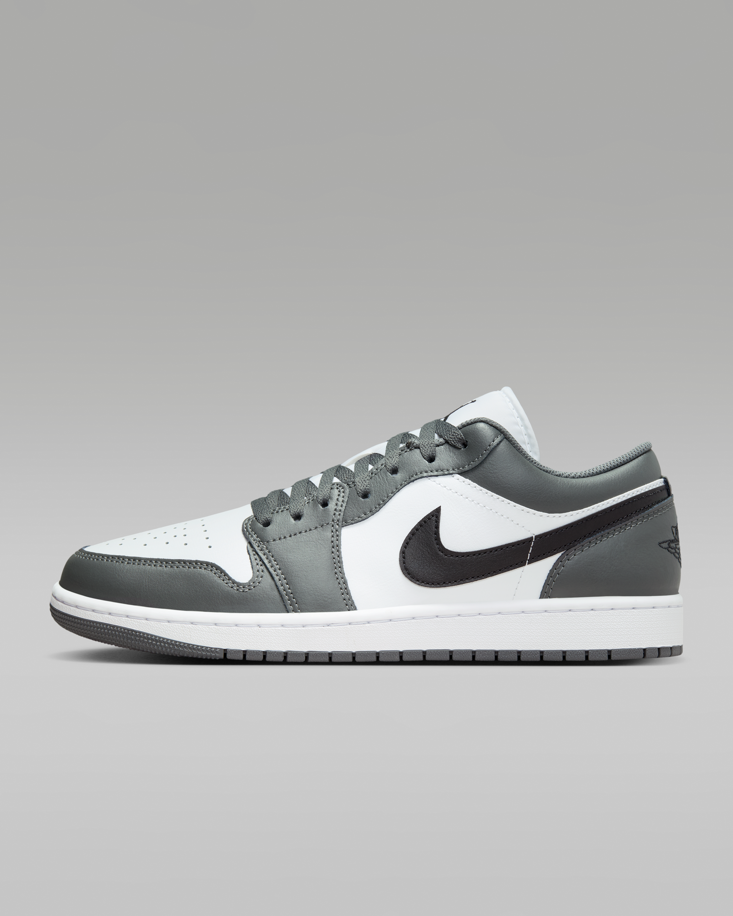 Air Jordan 1 Low Men's Shoes - White/Iron Grey/Black - View 1