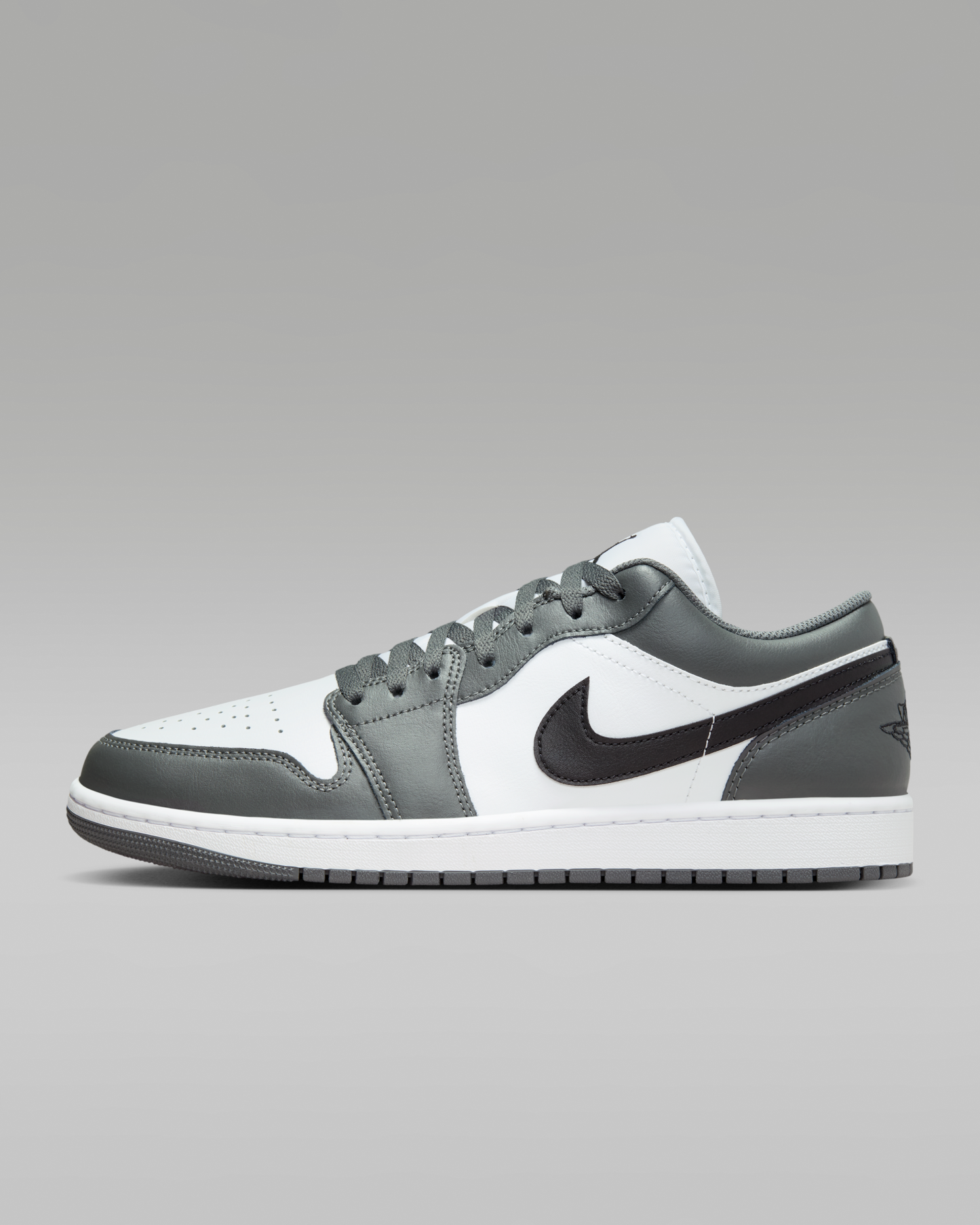 Air Jordan 1 Low Men's Shoes - White/Iron Grey/Black - View 1