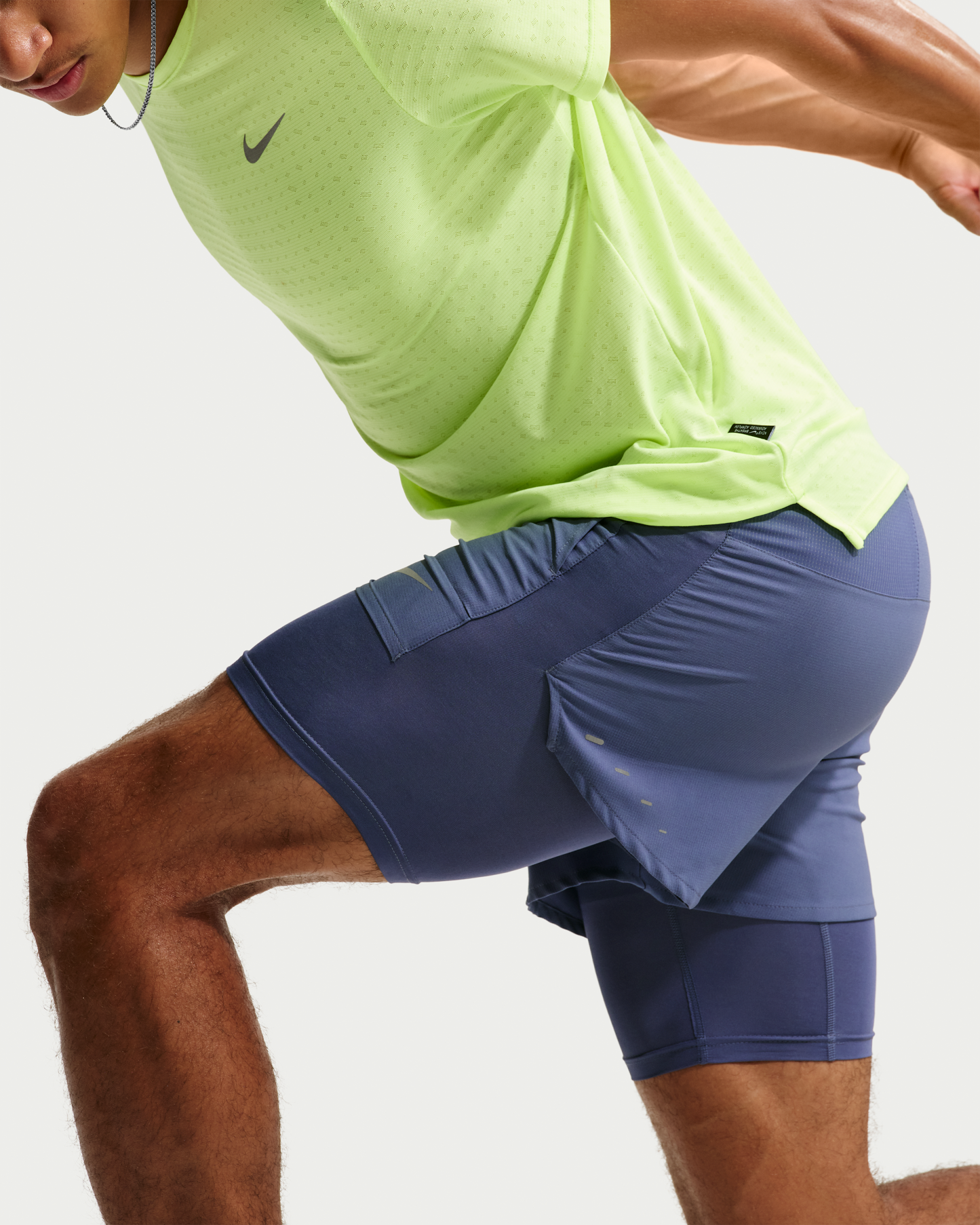 Nike Stride Men's Dri-FIT 13cm (approx.) Hybrid Running Shorts - Diffused Blue - View 4