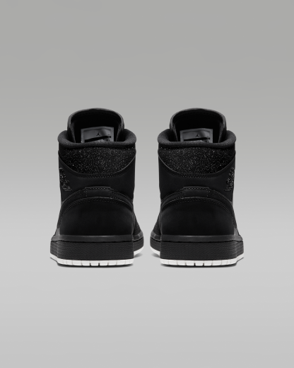 Air Jordan 1 Mid Women's Shoes - Black/White/Phantom - View 6