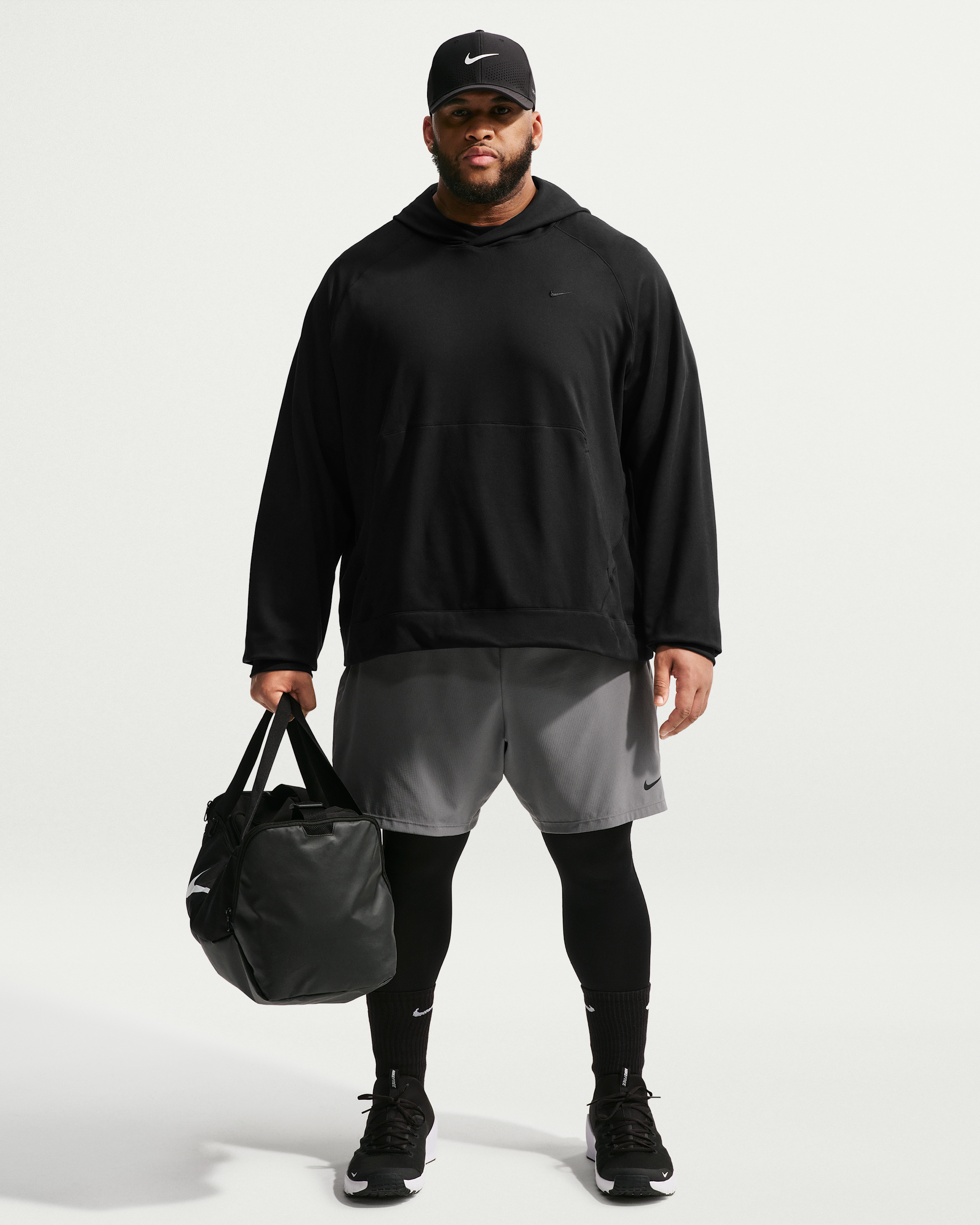 Nike Primary NanoKnit Men's Dri-FIT UV Protection Pullover Performance Hoodie - Black/Black - View 10