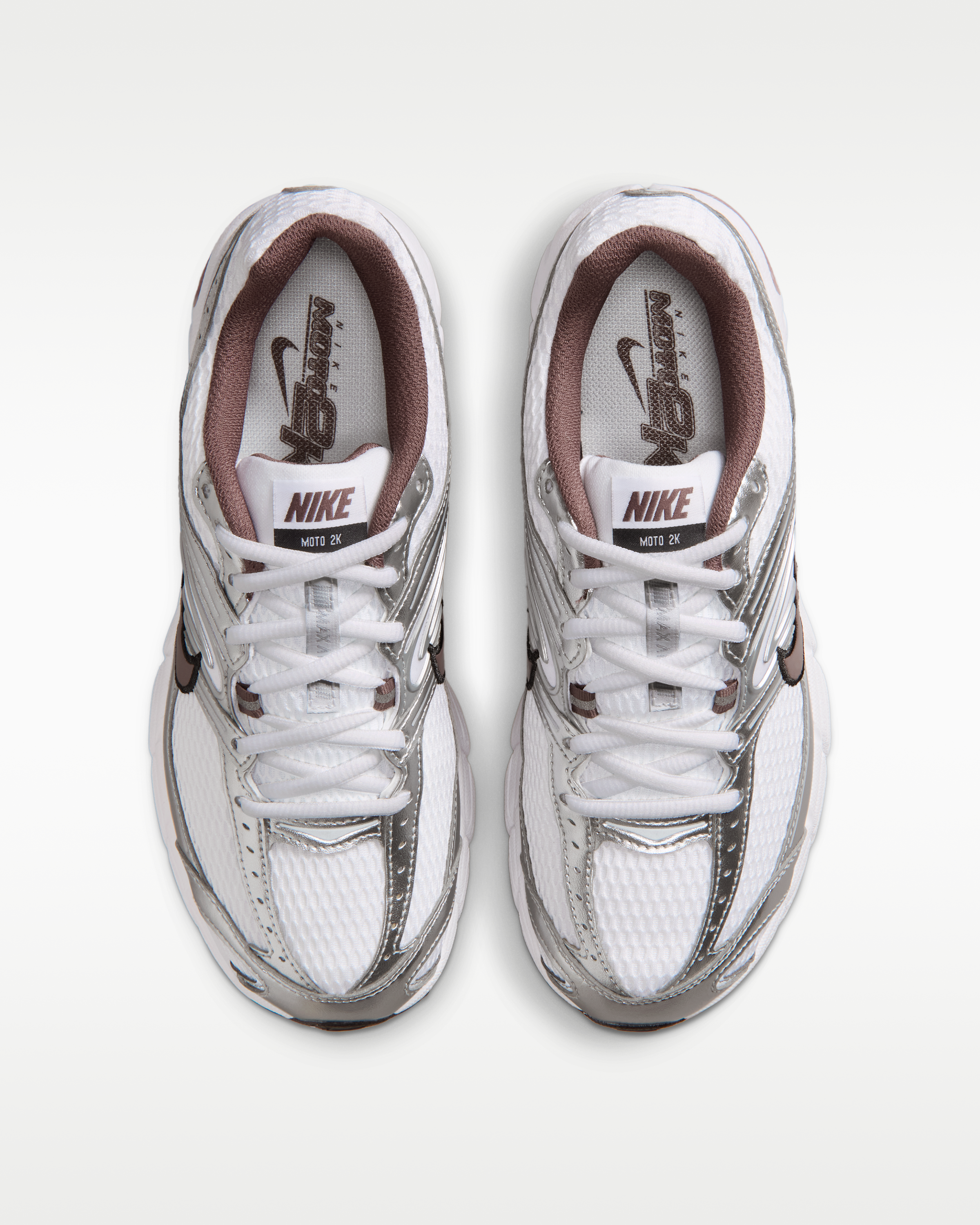 Nike Air Max Moto 2K Women's Shoes with Reflective Design Accents - White/Metallic Silver/Black/Tattoo - View 4