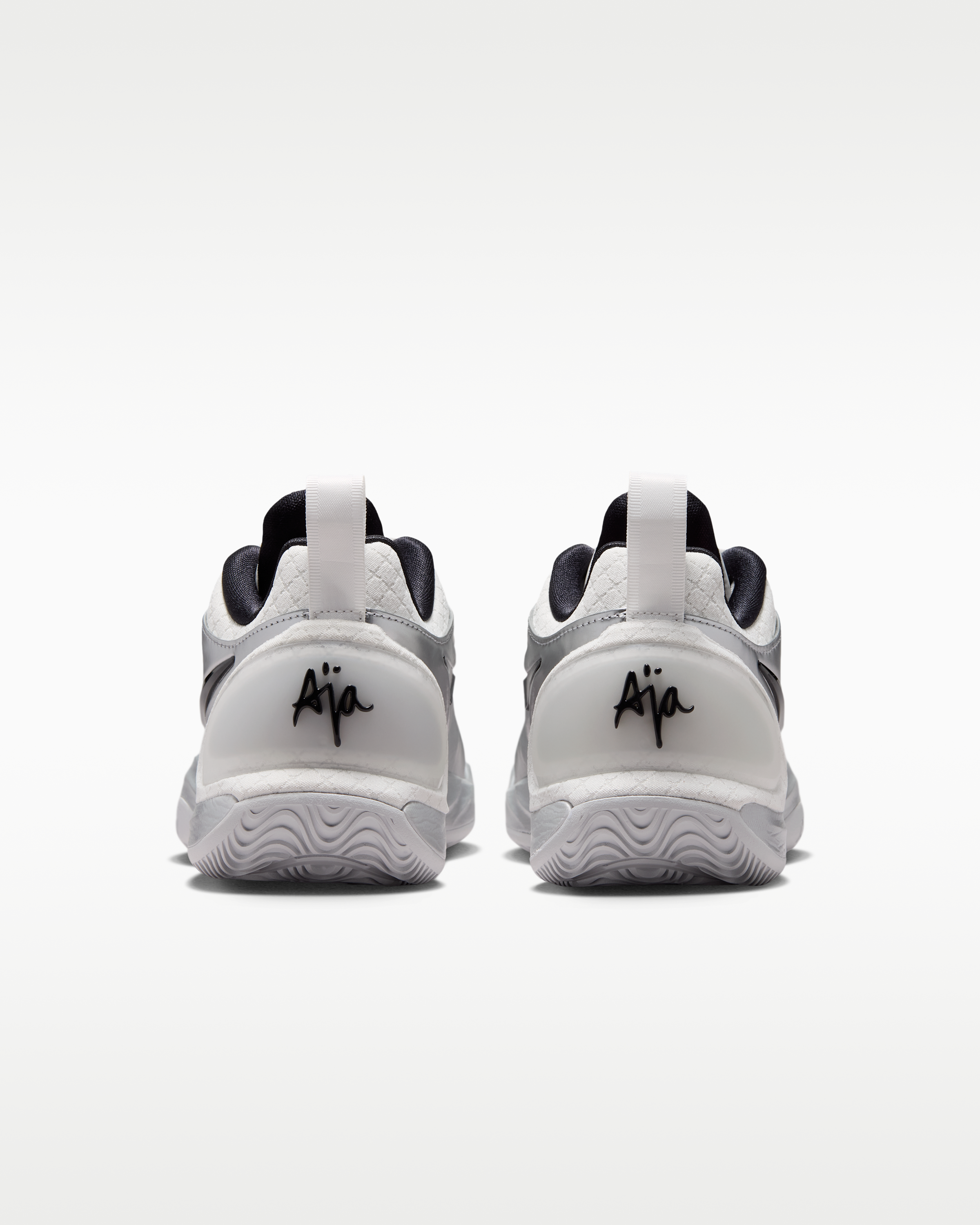 A'Two 'Mirrored' A'ja Wilson Basketball Shoes - Summit White/Metallic Silver/Black - View 6