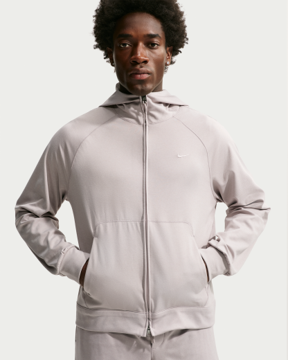 Nike Primary NanoKnit Men's Dri-FIT UV Protection Full-Zip Performance Hoodie - Moon Particle/College Grey/Heather/Moon Particle - View 1