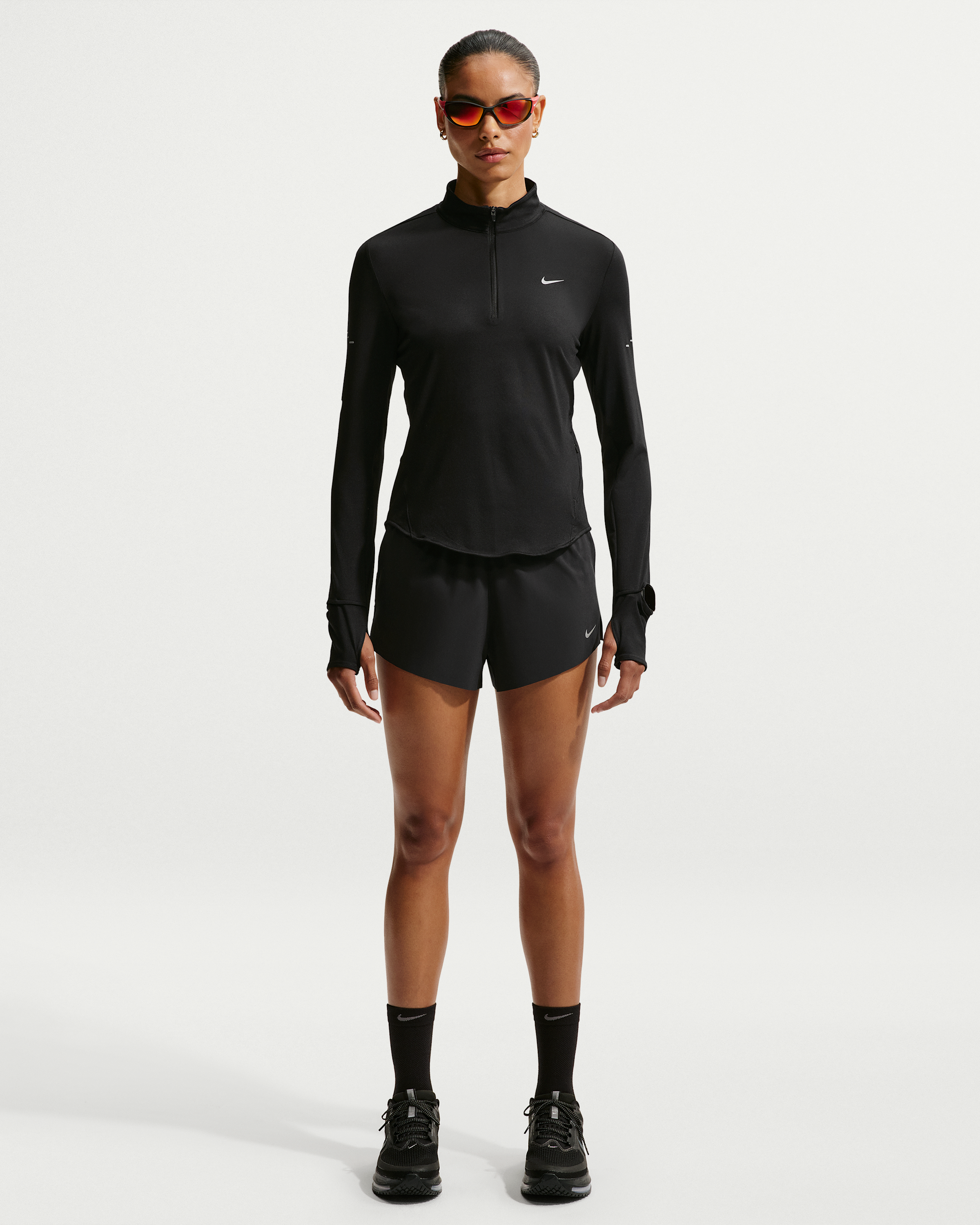 Nike Swift Women's Dri-FIT UV 1/4-Zip Running Top - Black - View 4