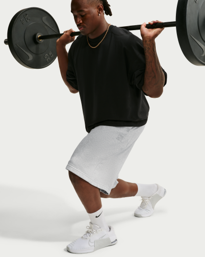 Nike N.A.C. Men's Dri-FIT Fleece Training Shorts - Light Smoke Grey/Heather/Light Smoke Grey - View 9