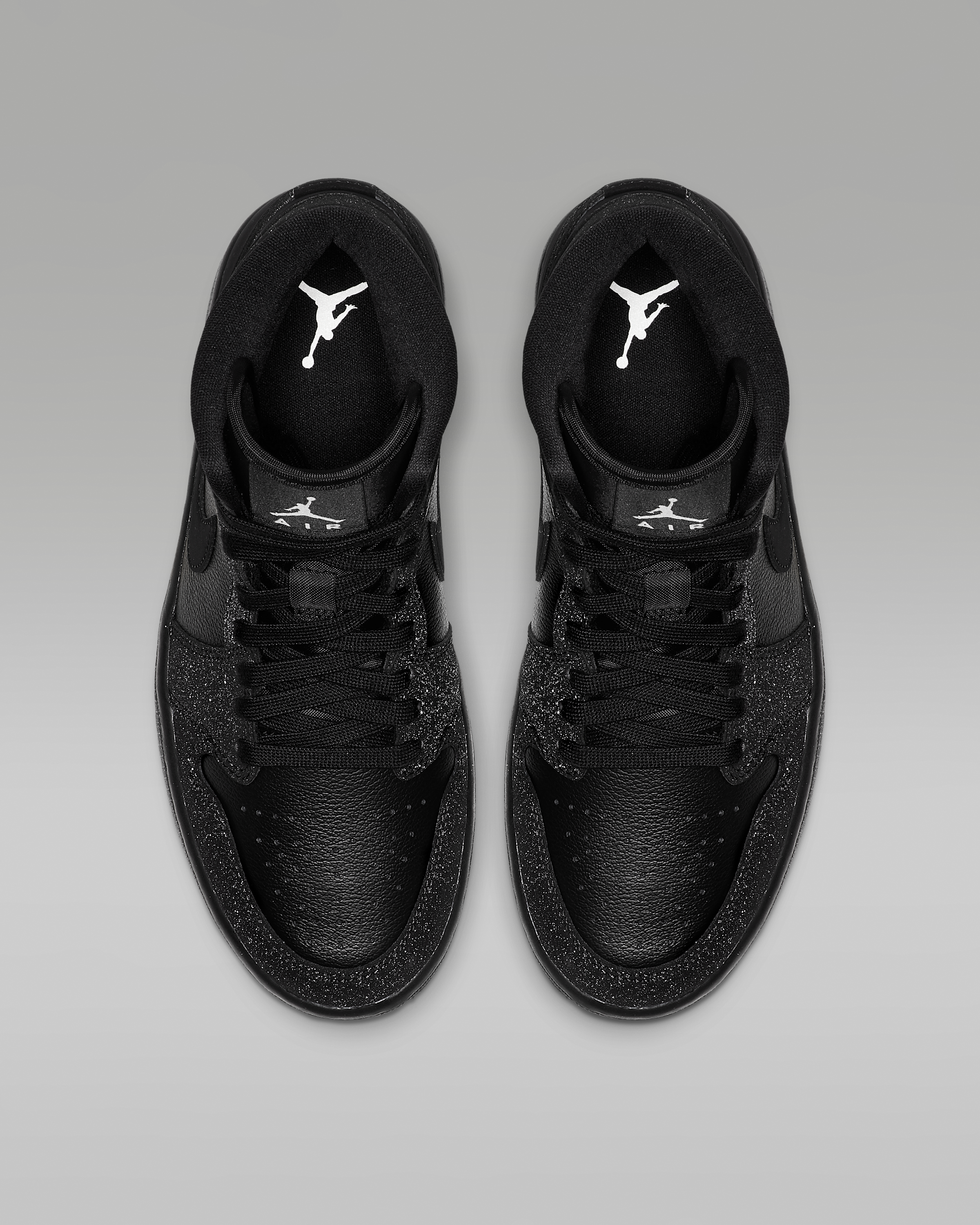 Air Jordan 1 Mid Women's Shoes - Black/White/Phantom - View 4