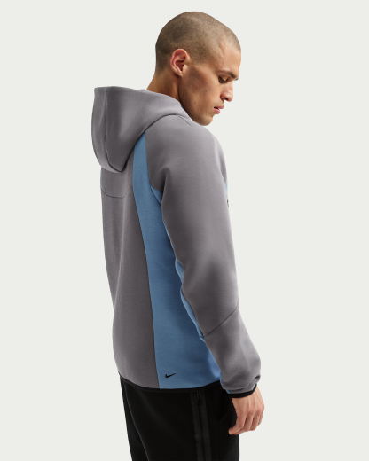 Nike Tech Men's Colour-Block Full-Zip Fleece Windrunner Jacket - Pencil Point/Work Blue/Black - View 2
