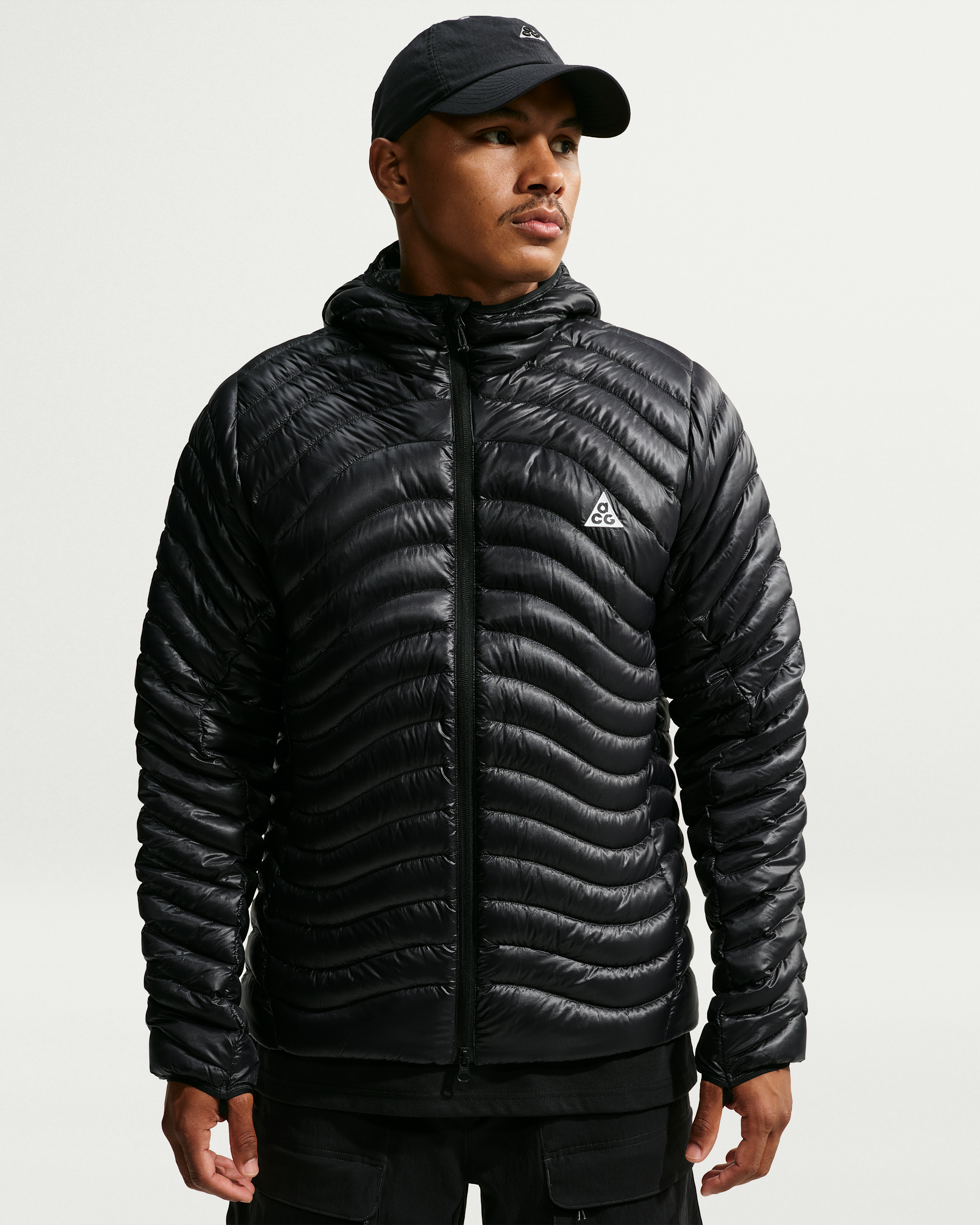 ACG Lava Flow Ultralight Men's Therma-FIT ADV Down Jacket - Black/Black/Black/Summit White - View 1
