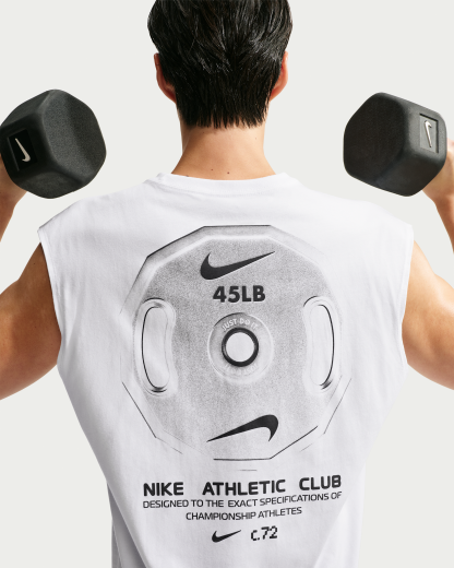 Nike N.A.C. Men's Sleeveless T-Shirt - White/Black - View 2