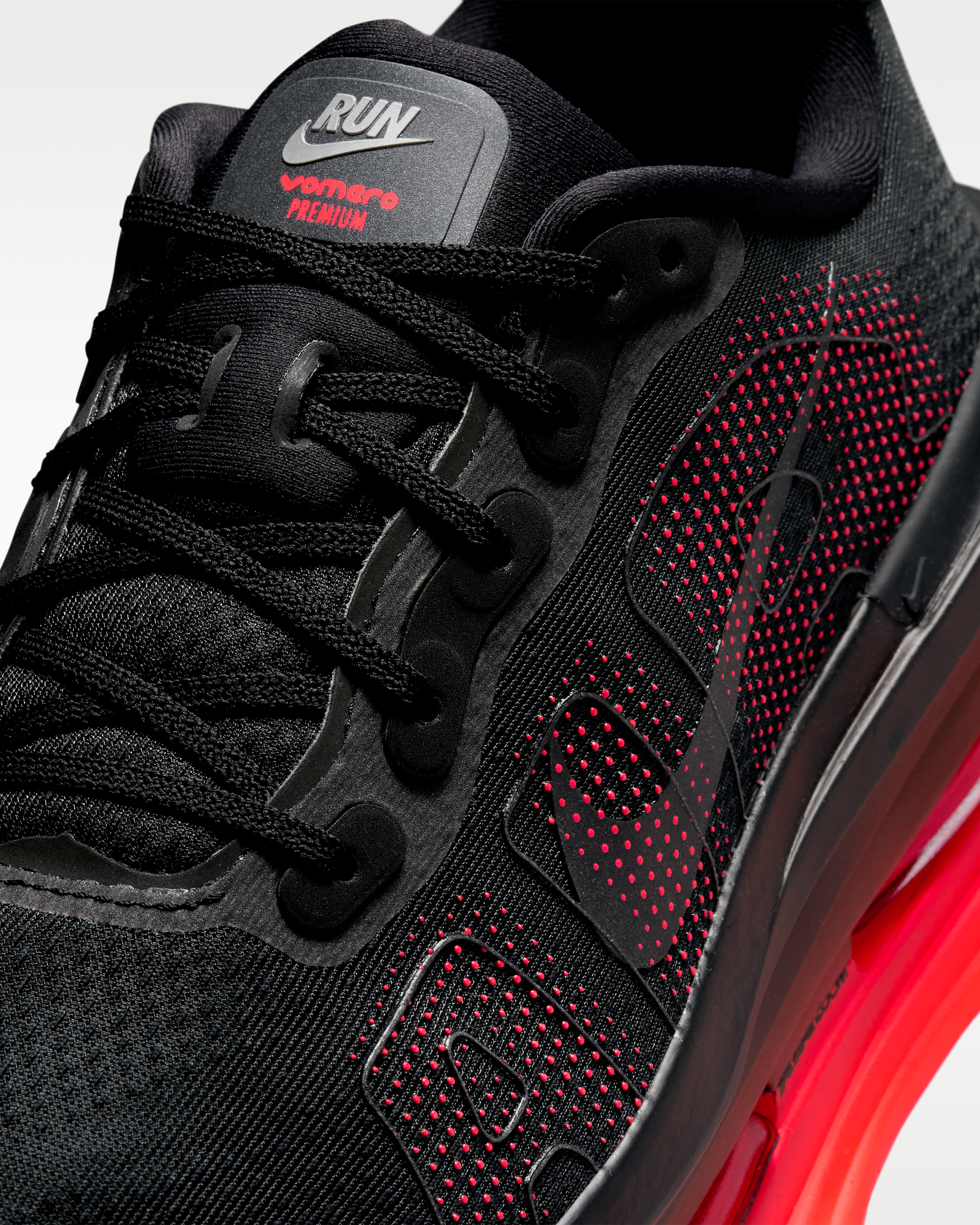 Nike Vomero Premium Men's Road Running Shoes - Black/Bright Crimson/Black - View 7