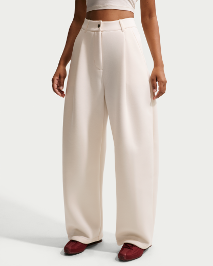 Nike Article Fleece Women's Loose Mid-Rise Trousers - Chalk/Chalk/Chalk/Chalk - View 2