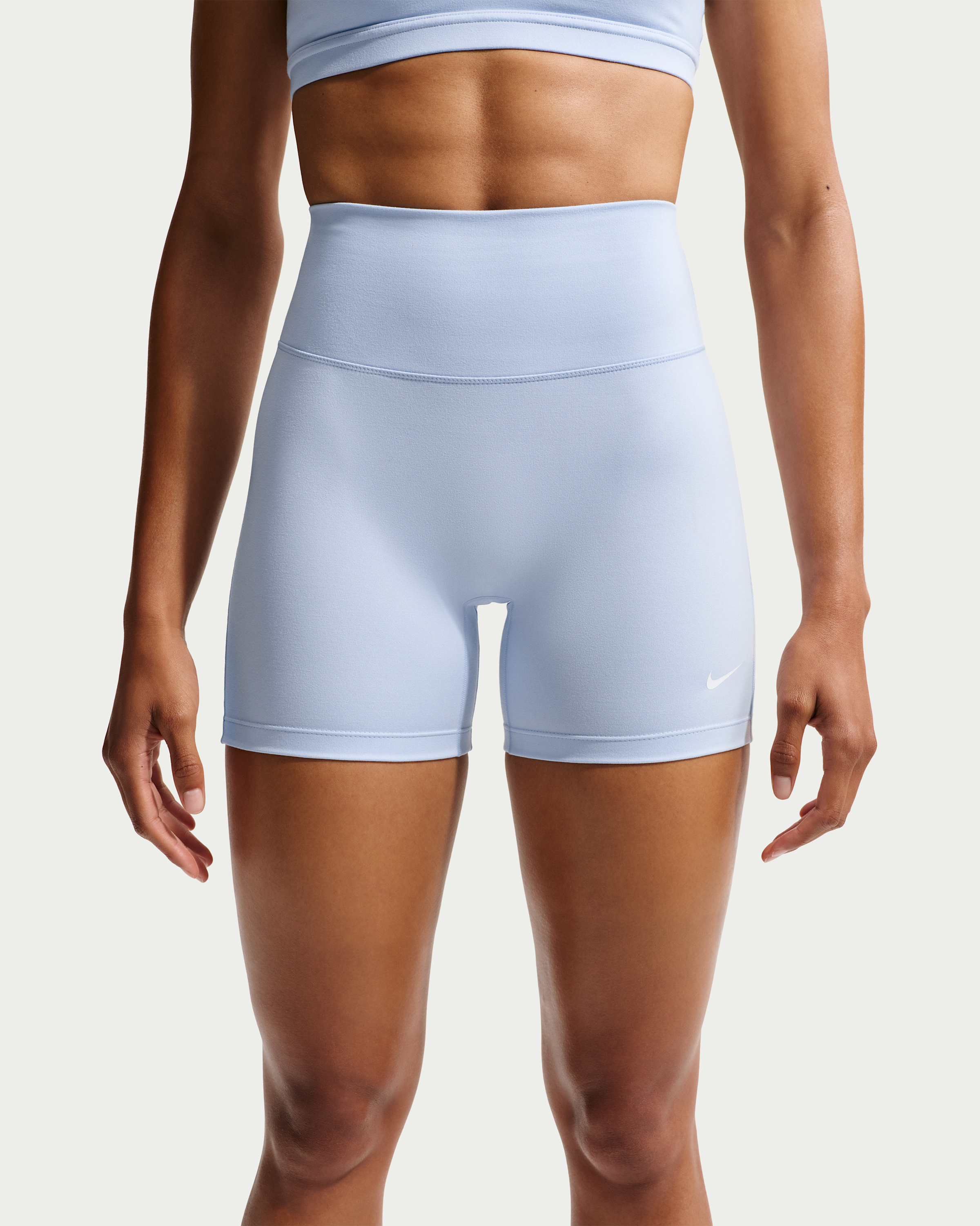 Nike One Women's High-Waisted 12.5cm (approx.) Biker Shorts - Hydrogen Blue/White - View 2