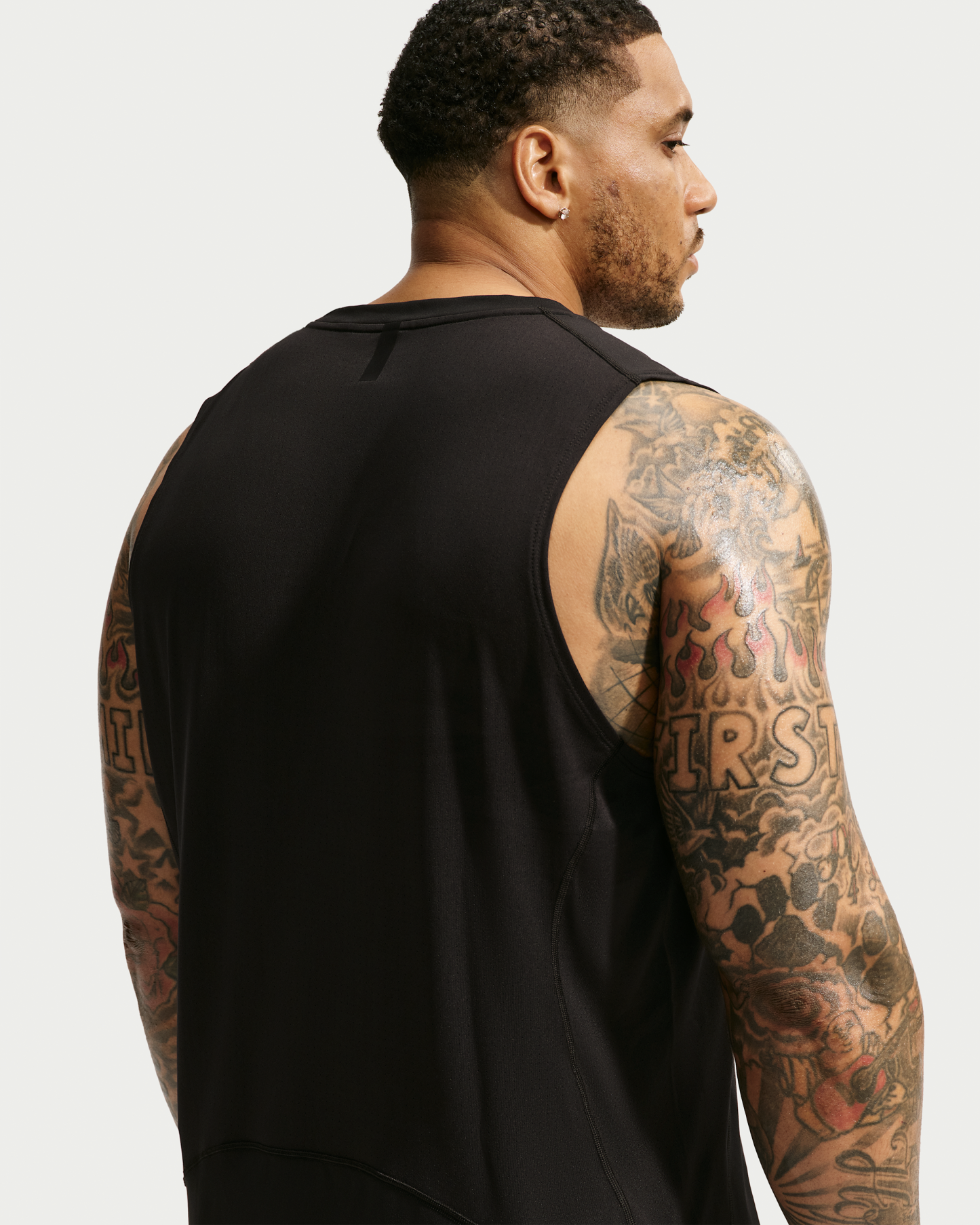 Nike Pro Men's Dri-FIT Training Tank - Black/White - View 7