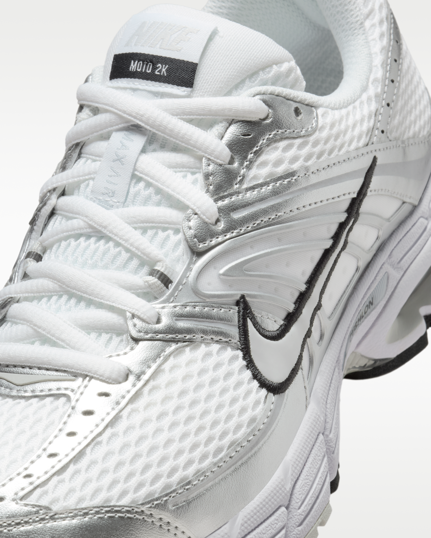 Nike Air Max Moto 2K Women's Shoes with Reflective Design Accents - White/Metallic Silver/Black/Photon Dust - View 7