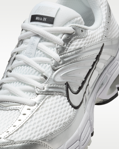 Nike Air Max Moto 2K Women's Shoes with Reflective Design Accents - White/Metallic Silver/Black/Photon Dust - View 7