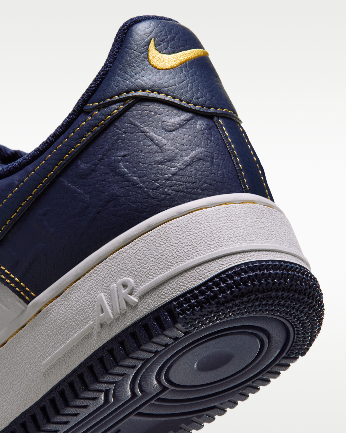 Nike Air Force 1 '07 Men's Shoes - Summit White/Yellow Ochre/Midnight Navy - View 8