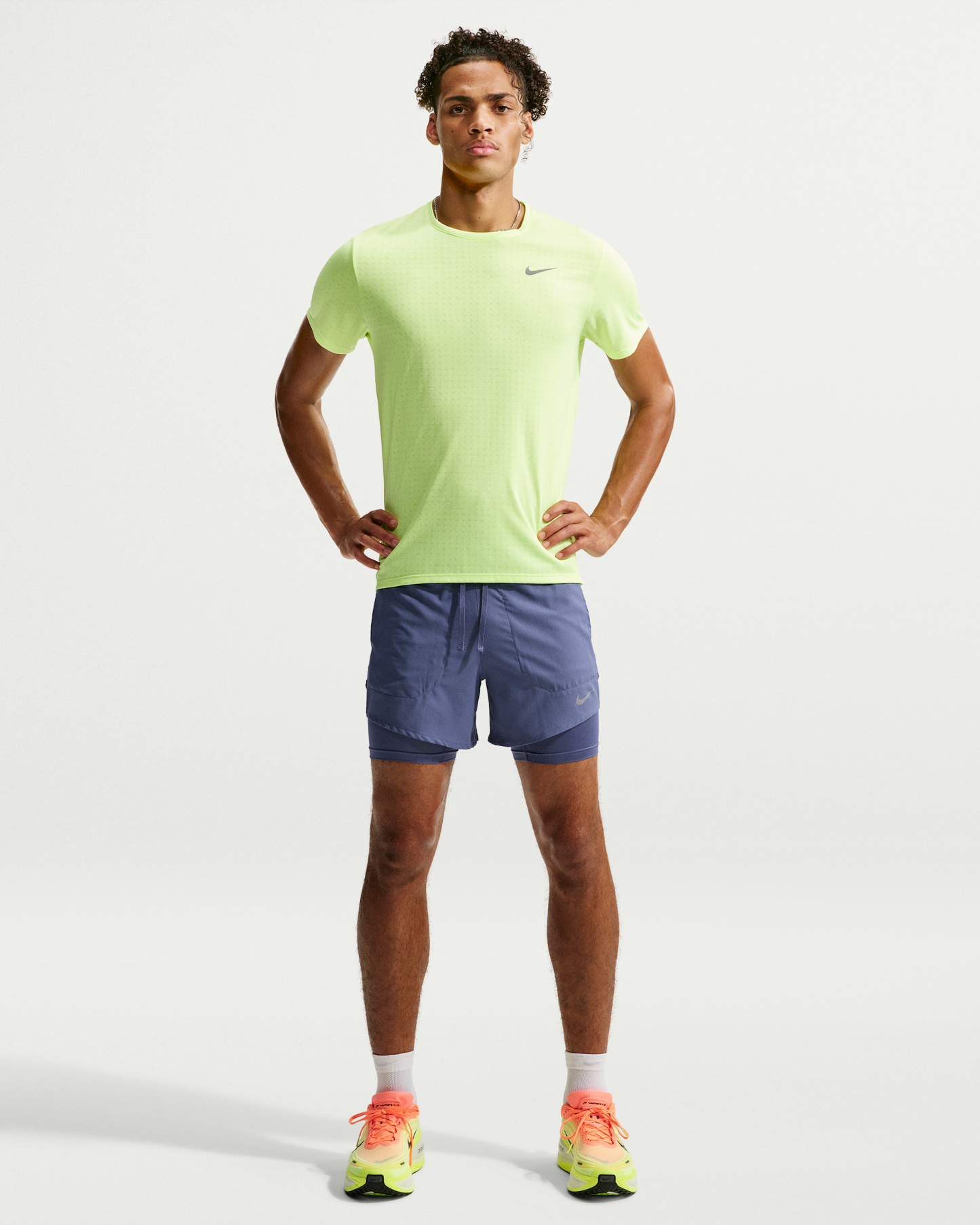 Nike Stride Men's Dri-FIT 13cm (approx.) Hybrid Running Shorts - Diffused Blue - View 1