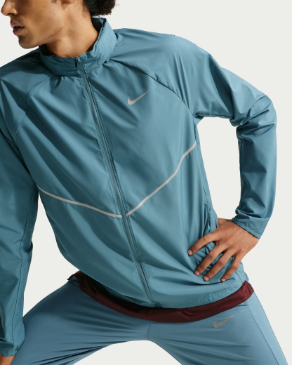 Nike Miler Men's Repel UV Protection Hooded Running Jacket - Smoky Blue/Smoky Blue - View 3