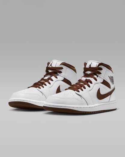 Air Jordan 1 Mid Women's Shoes - White/Cacao Wow/Cacao Wow - View 5