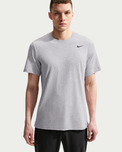 Nike Dri-FIT Men's Fitness T-Shirt - Dark Grey Heather/Black - View 1