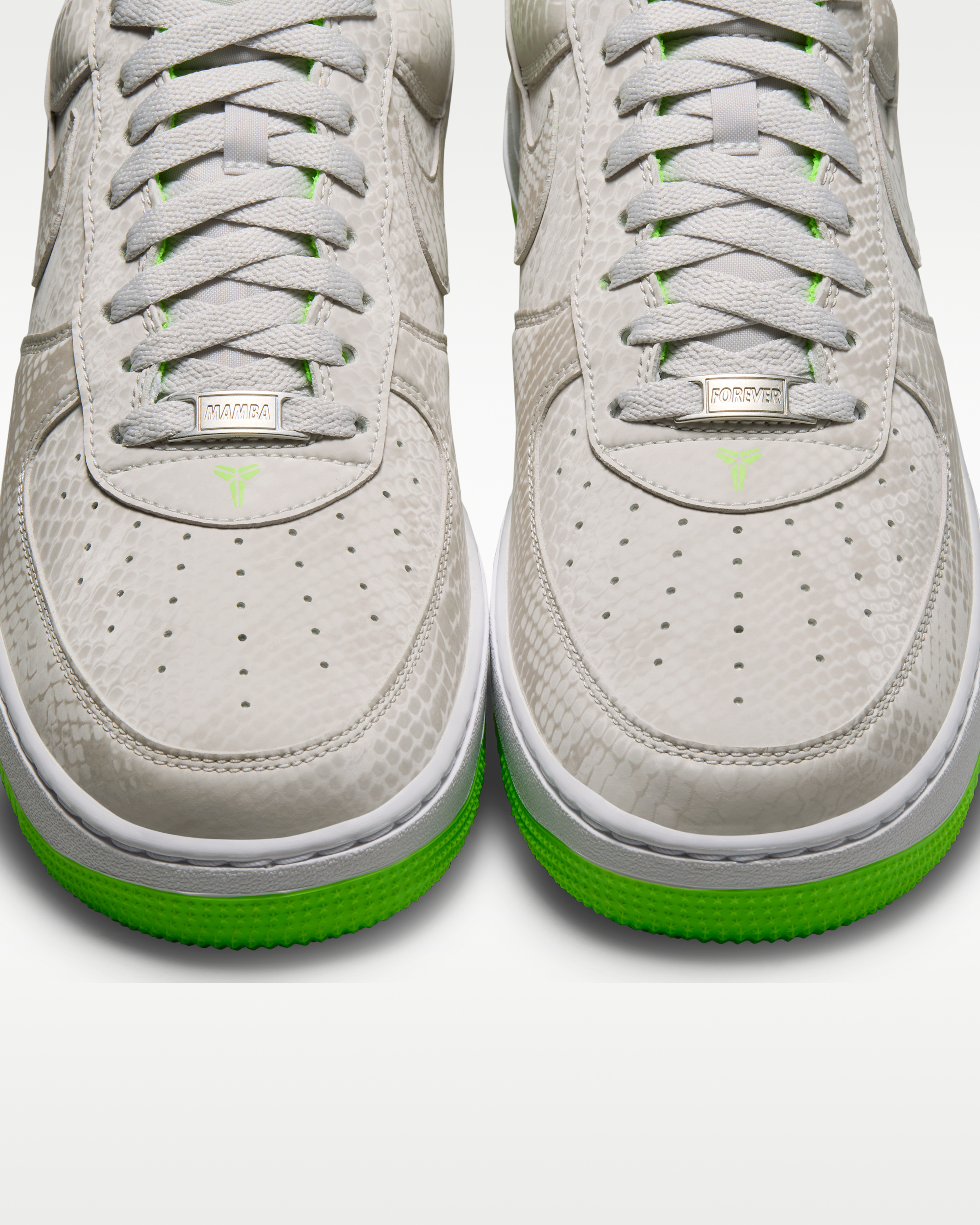 Kobe Air Force 1 Low Men's Shoes - Vast Grey/White/Electric Green - View 9