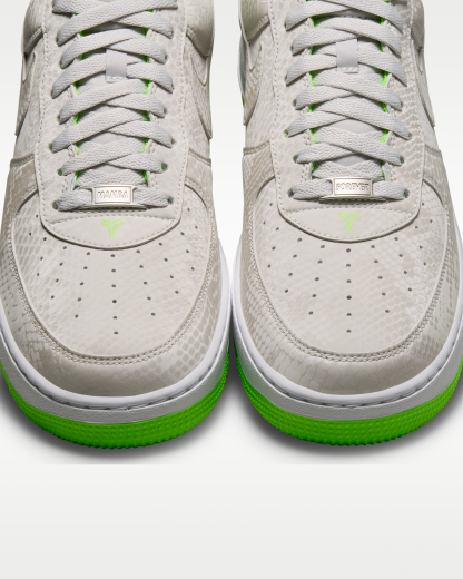 Kobe Air Force 1 Low Men's Shoes - Vast Grey/White/Electric Green - View 9