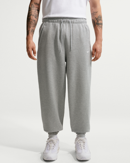 Nike Solo Fleece Men's Cuffed Trousers - Dark Grey Heather/Sail - View 2