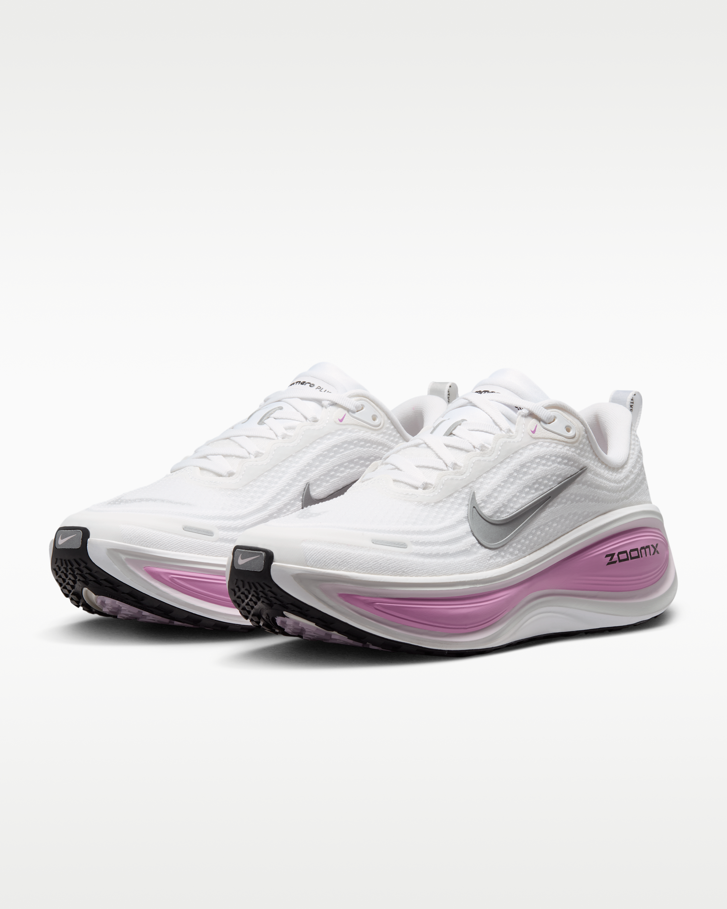 Nike Vomero Plus Women's Road Running Shoes - White/Bleached Lilac/Summit White/Metallic Silver - View 5