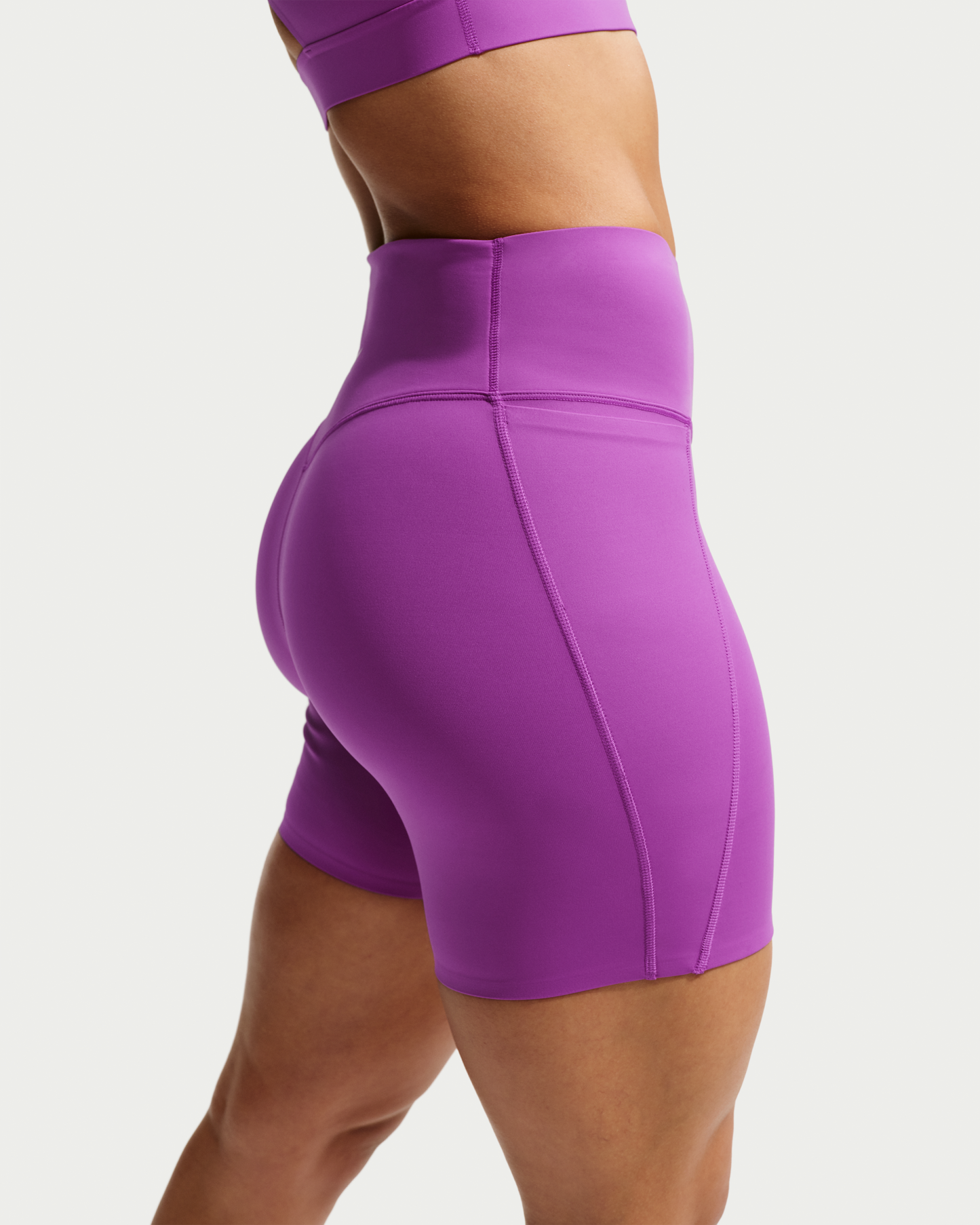 Nike Universa Women's High-Waisted 12.5cm (approx.) Biker Shorts with No Front Seam - Vivid Purple/Vivid Purple/Bold Berry - View 7