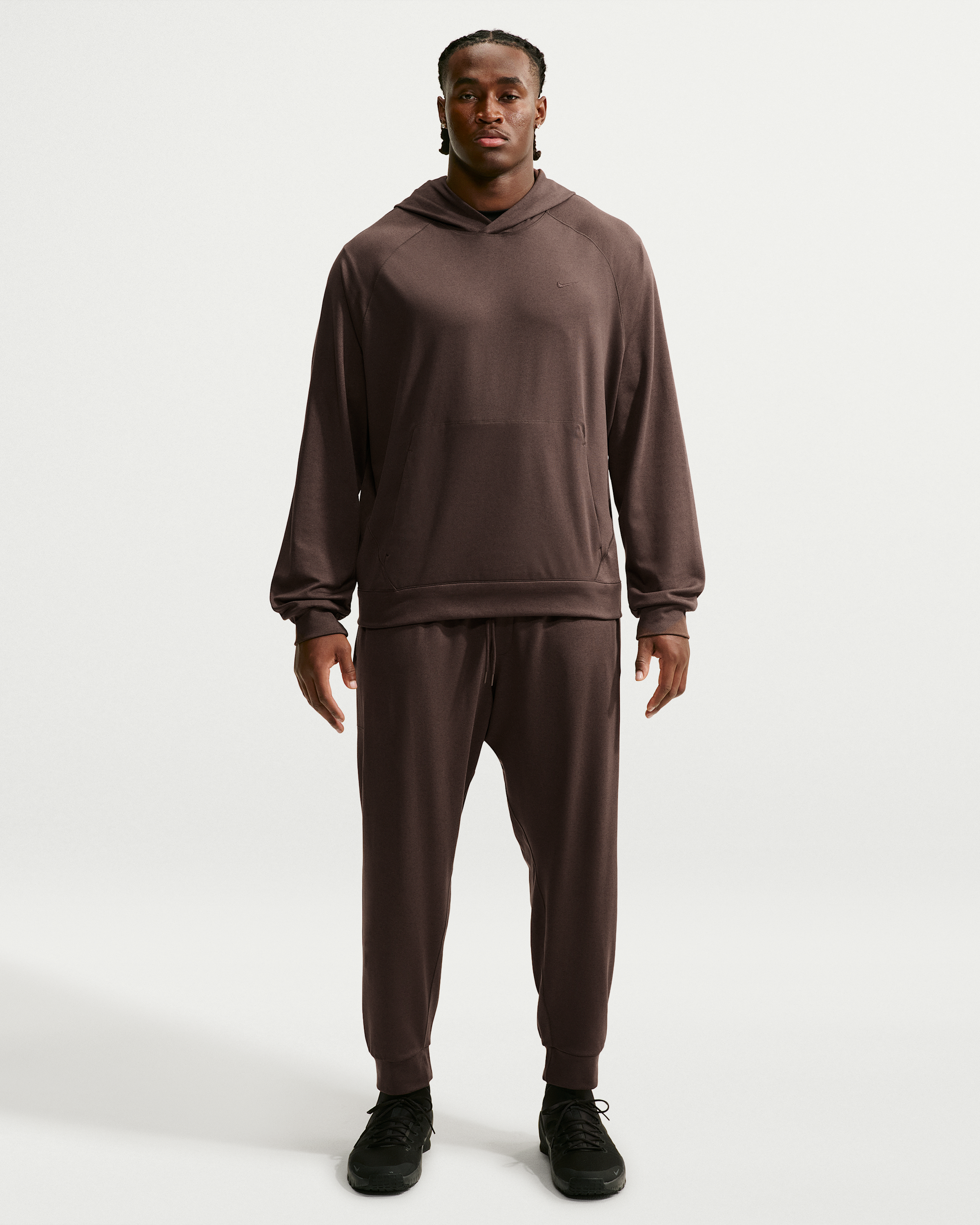 Nike Primary NanoKnit Men's Dri-FIT UV Protection Pullover Performance Hoodie - Baroque Brown/Tar/Heather/Baroque Brown - View 9