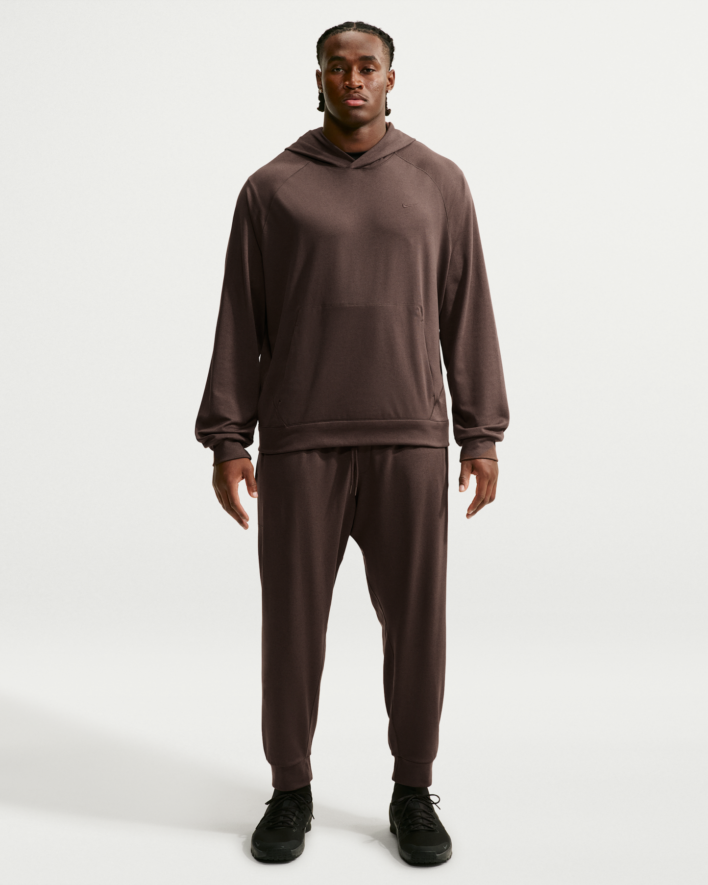 Nike Primary NanoKnit Men's Dri-FIT UV Protection Pullover Performance Hoodie - Baroque Brown/Tar/Heather/Baroque Brown - View 9