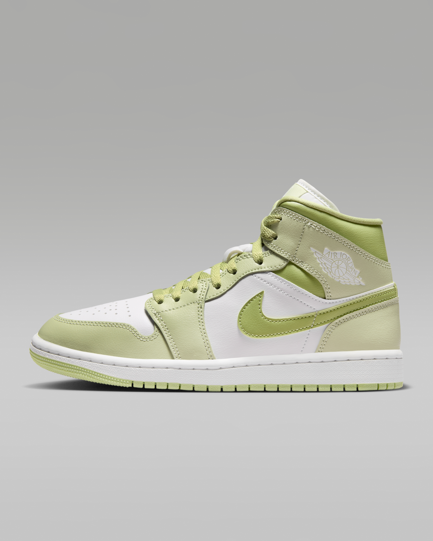 Air Jordan 1 Mid Women's Shoes - Olive Aura/Lawn/Coconut Milk/Sail - View 1