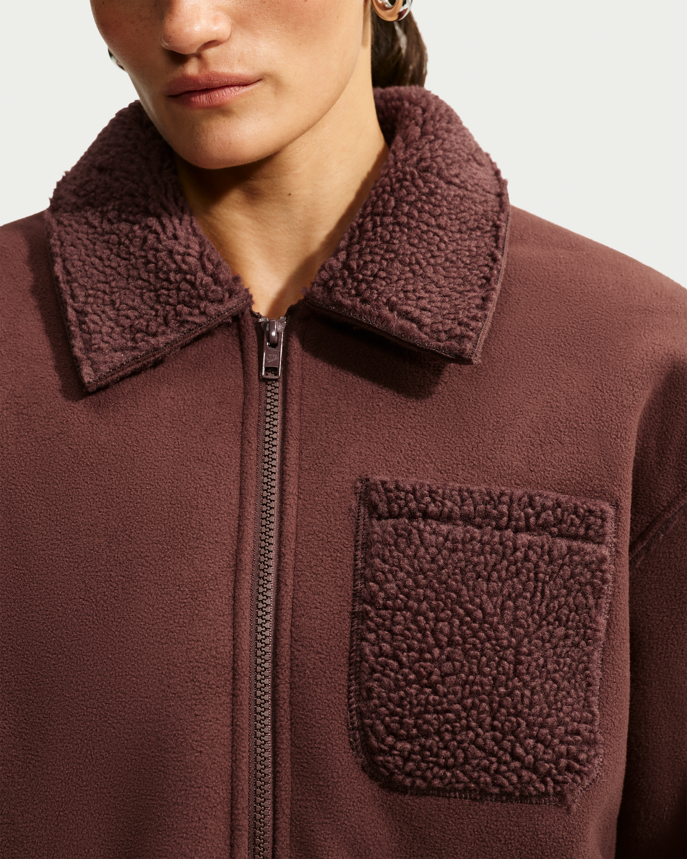 Nike Sportswear Women's Oversized Therma-FIT Chore Jacket - Mystic Dates/Black - View 3