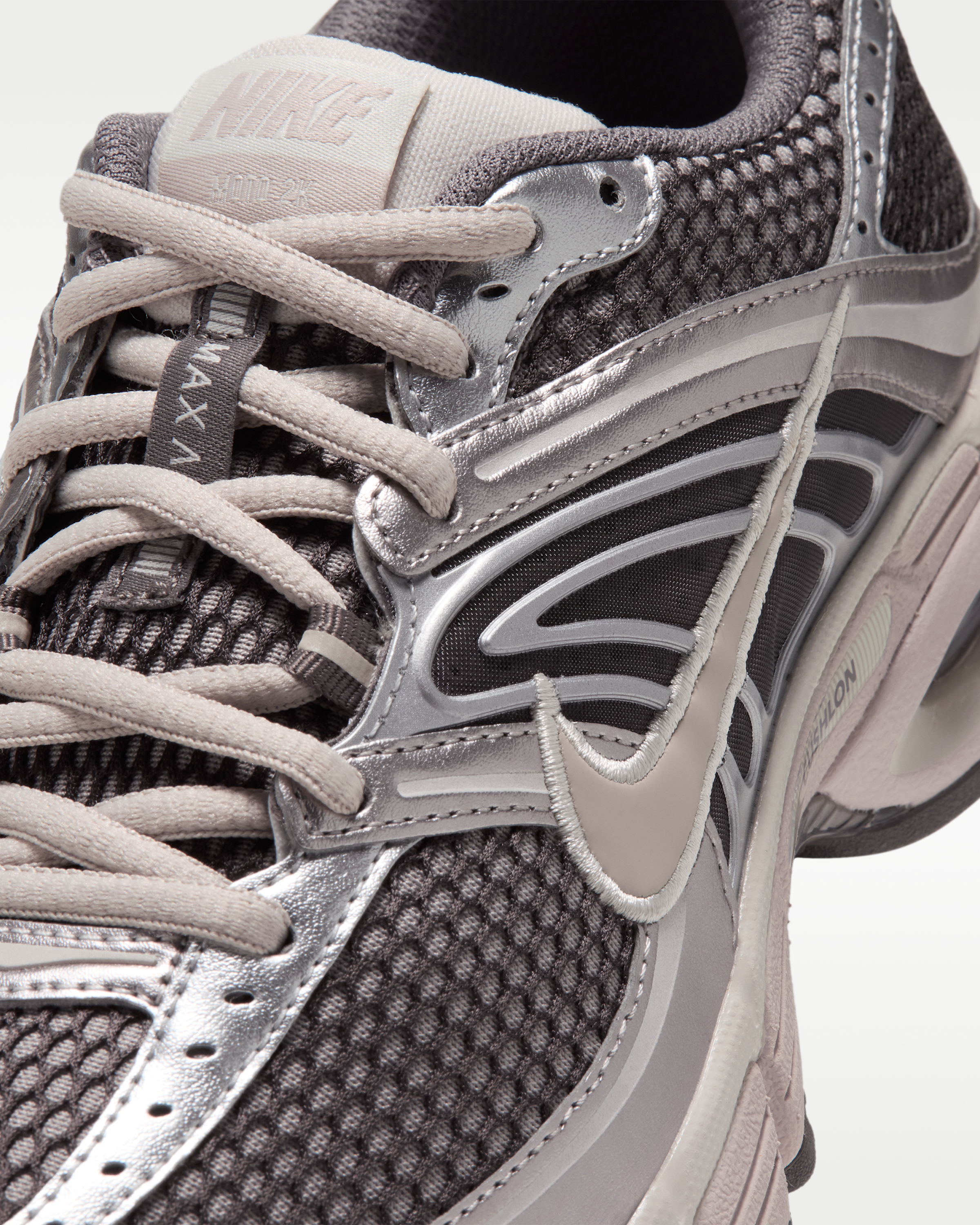 Nike Air Max Moto 2K Women's Shoes with Reflective Design Accents - Cave Stone/Enigma Stone/Metallic Silver/Cream II - View 7