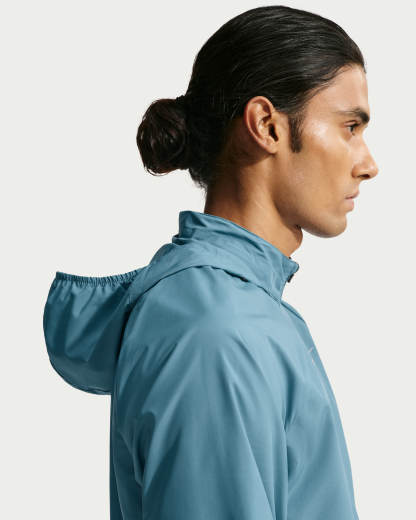 Nike Miler Men's Repel UV Protection Hooded Running Jacket - Smoky Blue/Smoky Blue - View 6
