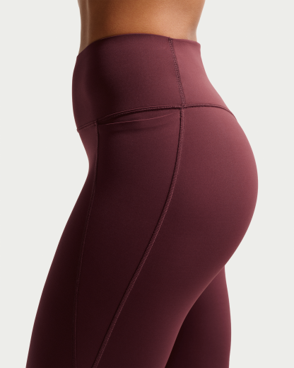Nike Universa Women's High-Waisted 7/8 Leggings with No Front Seam - Mystic Dates/Mystic Dates/Burgundy Crush - View 7